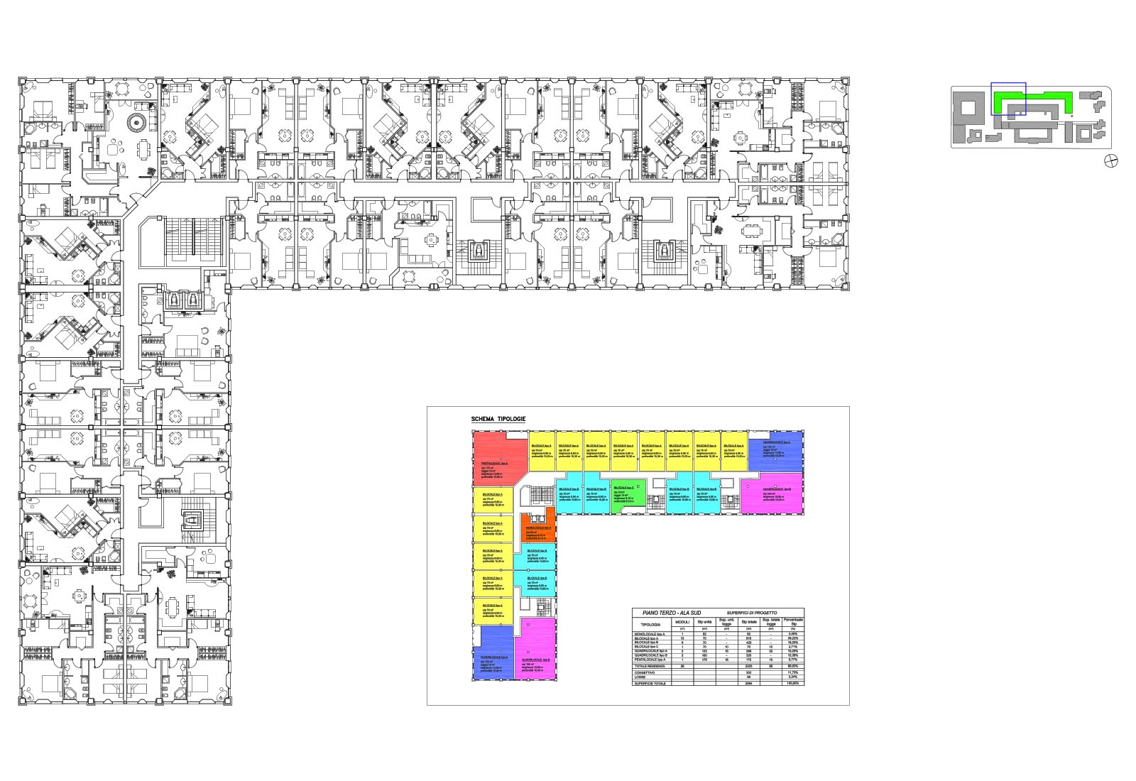 Residential buildings ex tobacco area in Milan - Typical floor plan