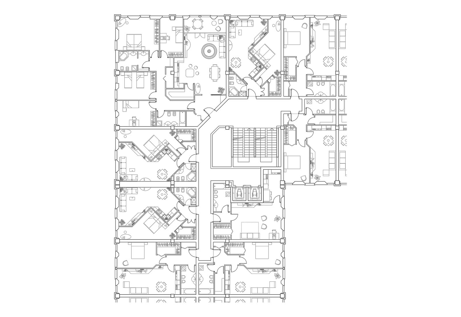 Residential buildings ex tobacco area in Milan - Types of apartments