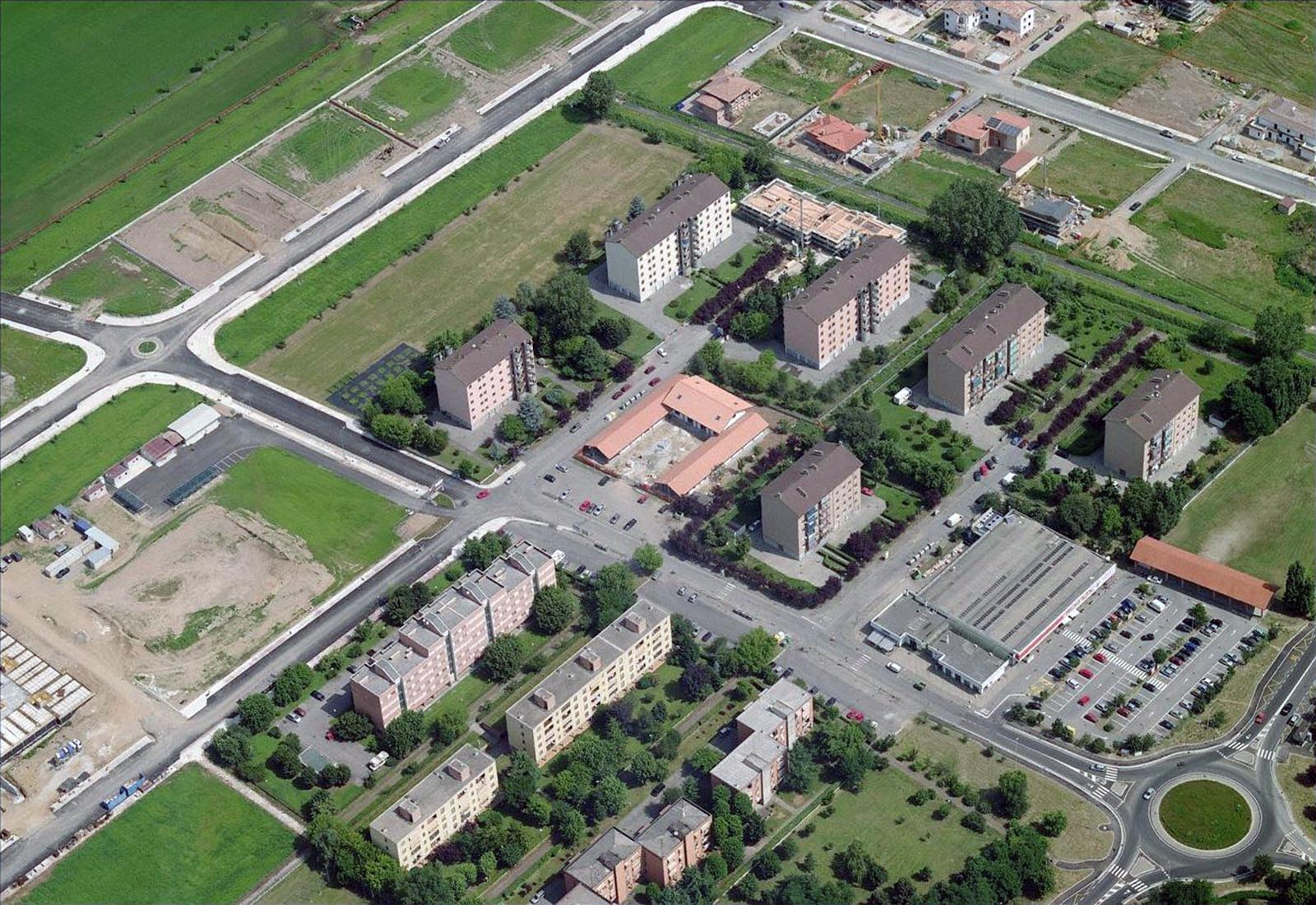 Urbanization works La Madonnina area Pavia - Aerial view