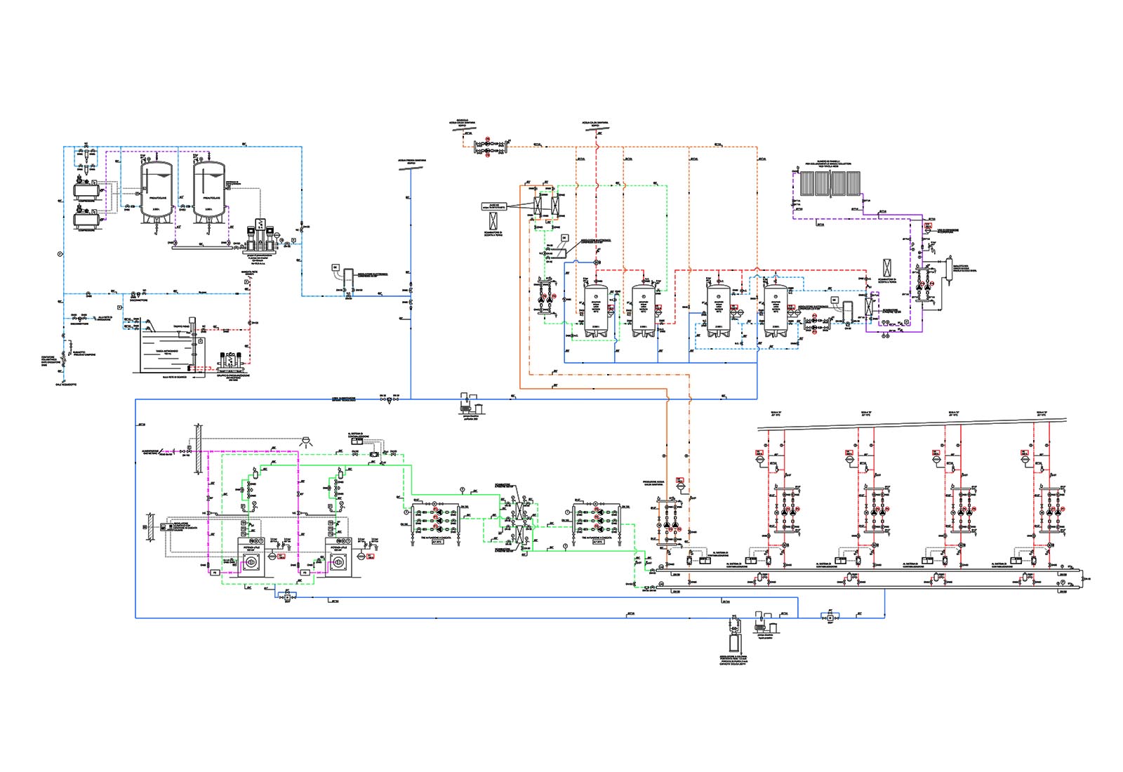 Residential building Scarsellini Milan - Mechanical systems functional scheme