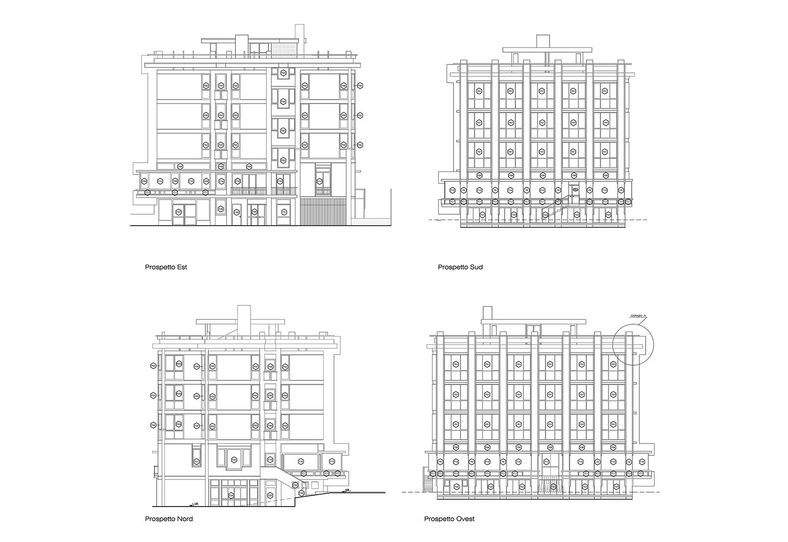 Politecnico Ed. 14 - Prospetti serramenti esterni