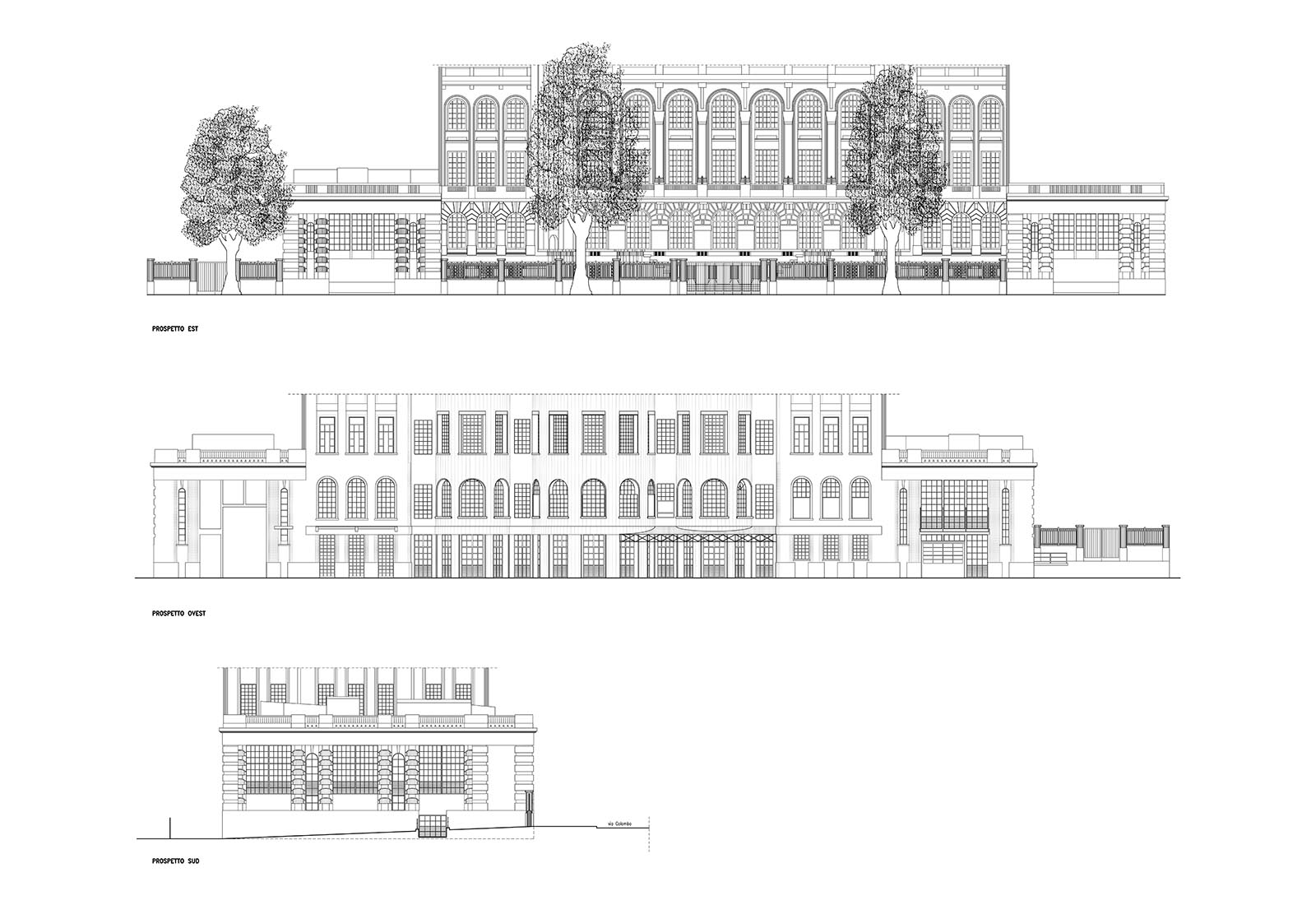 Photonics laboratories Politecnico di Milano - Survey elevations