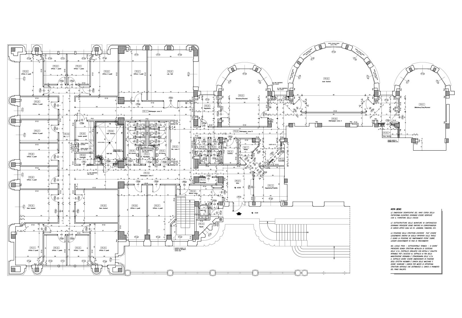 Photonics laboratories Politecnico di Milano - First floor plan