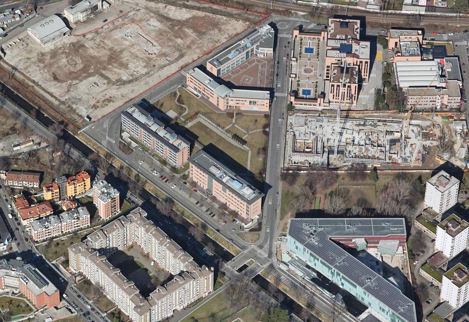 Urbanization works IULM area Milan - Aerial view