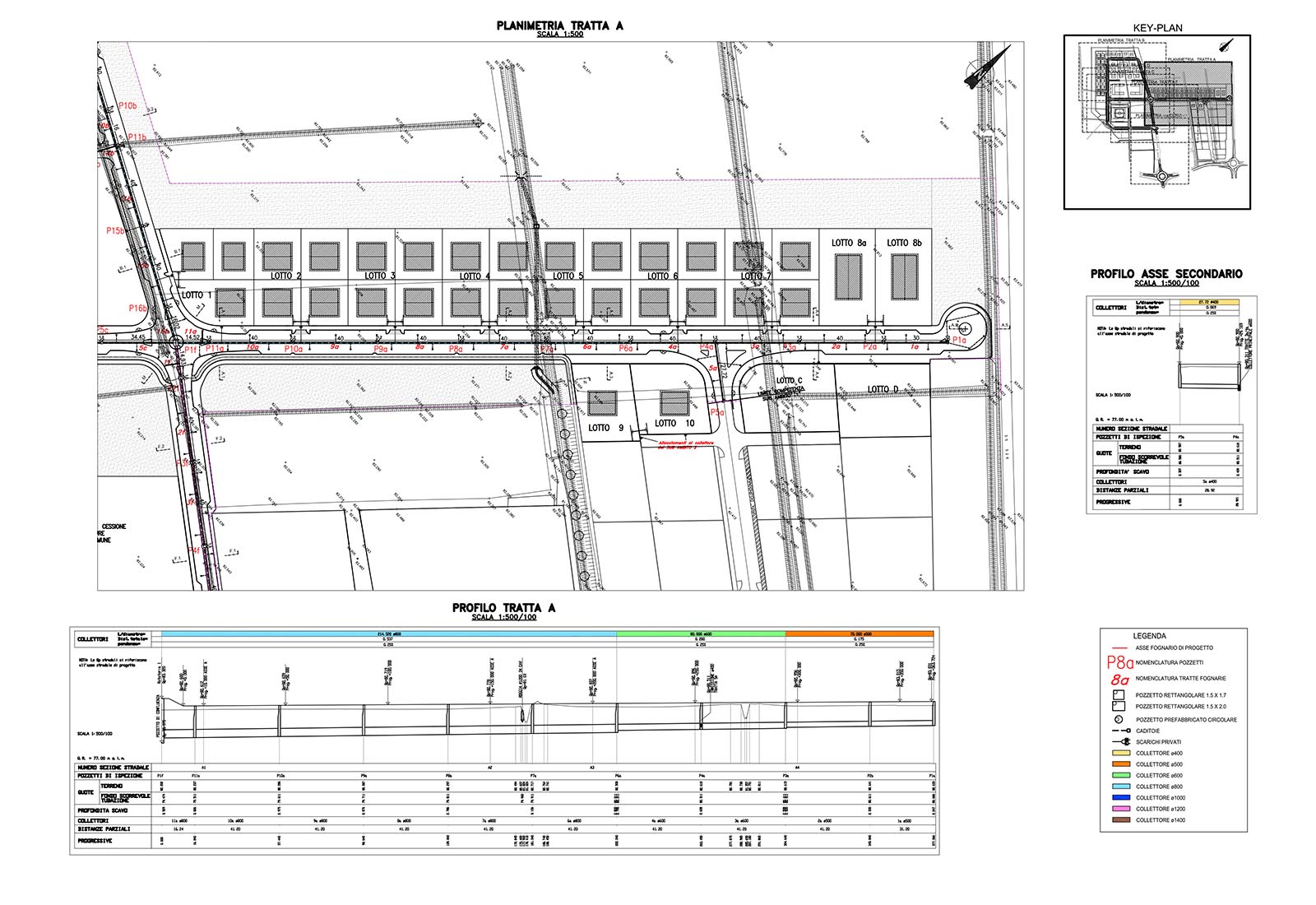 Urbanization works La Madonnina area Pavia - Sewer project treats A