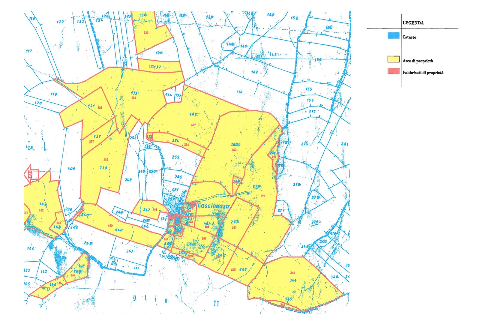 Borgo Cascinassa a Pozzol Groppo - Sovrapposto proprietà catasto