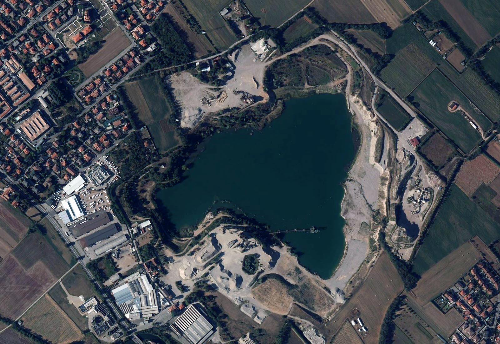 Villoresi and Sempione quarries - Zenithal aerial view