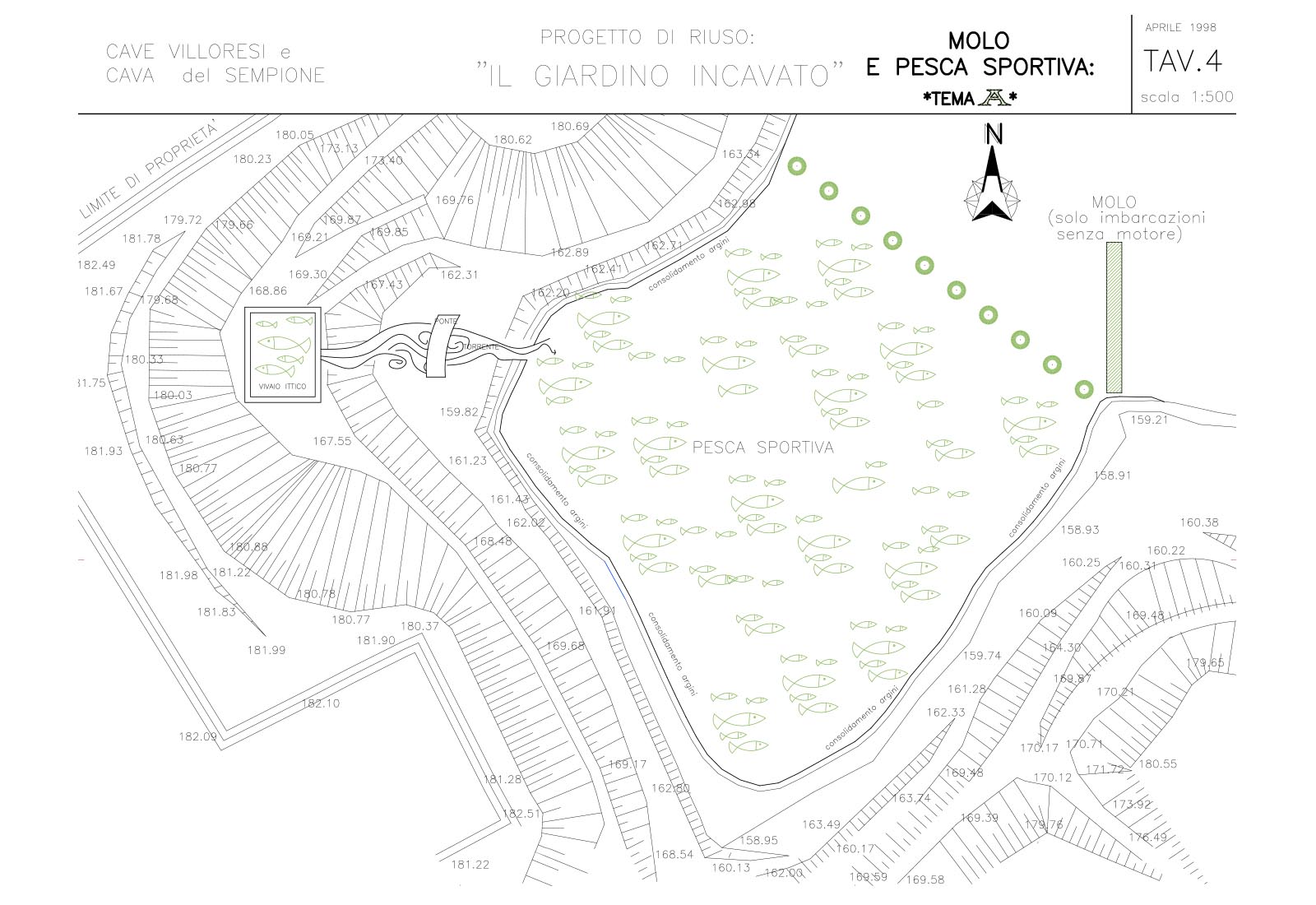 Villoresi and Sempione quarries - Re-use plan: 4 Pier and sport fishing