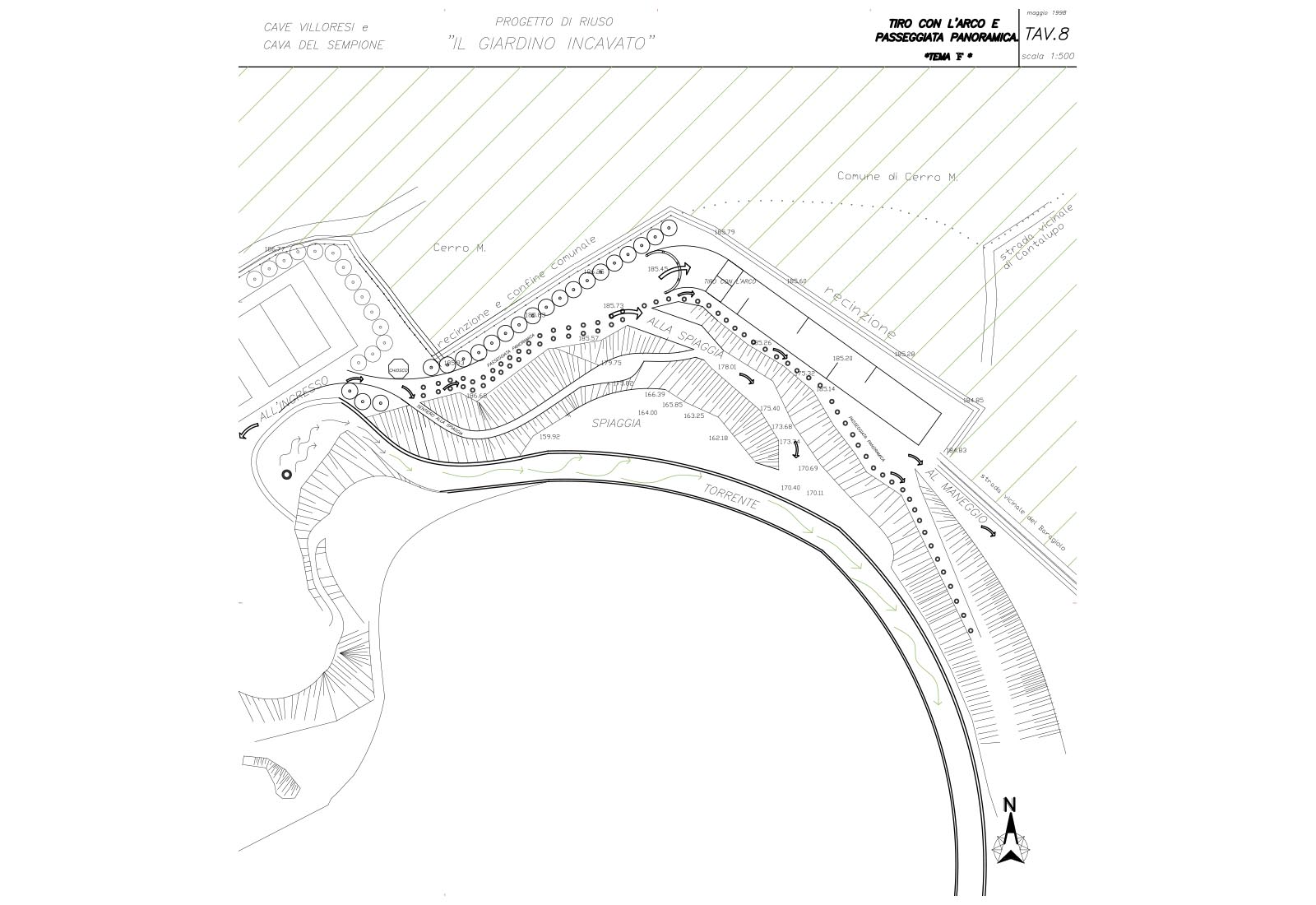 Villoresi and Sempione quarries - Re-use plan: 8 Archery and walk