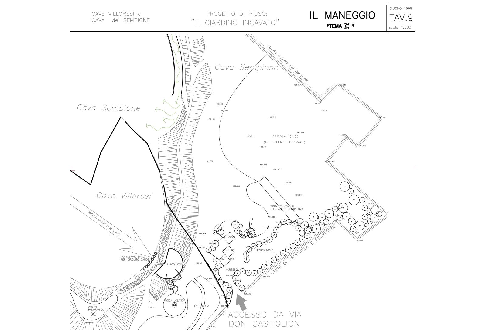 Villoresi and Sempione quarries - Re-use plan: 9 The riding center