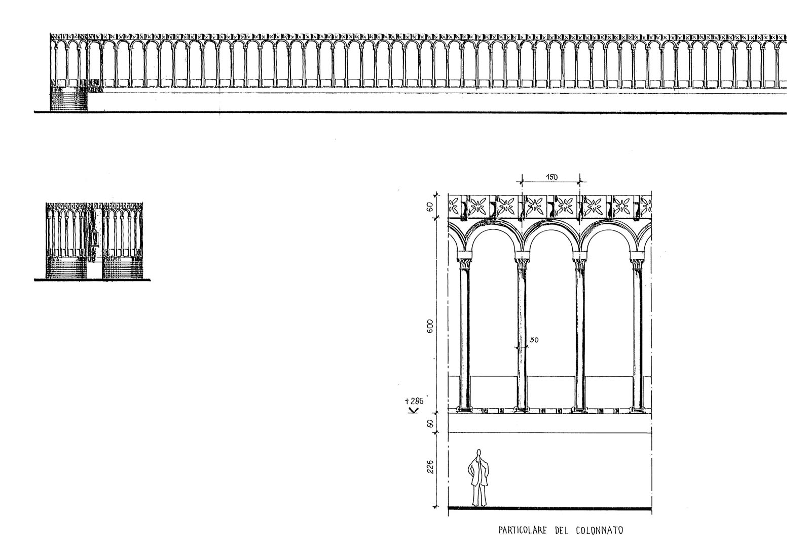 Concorso piazza dei miracoli a Pisa - Particolare del colonnato