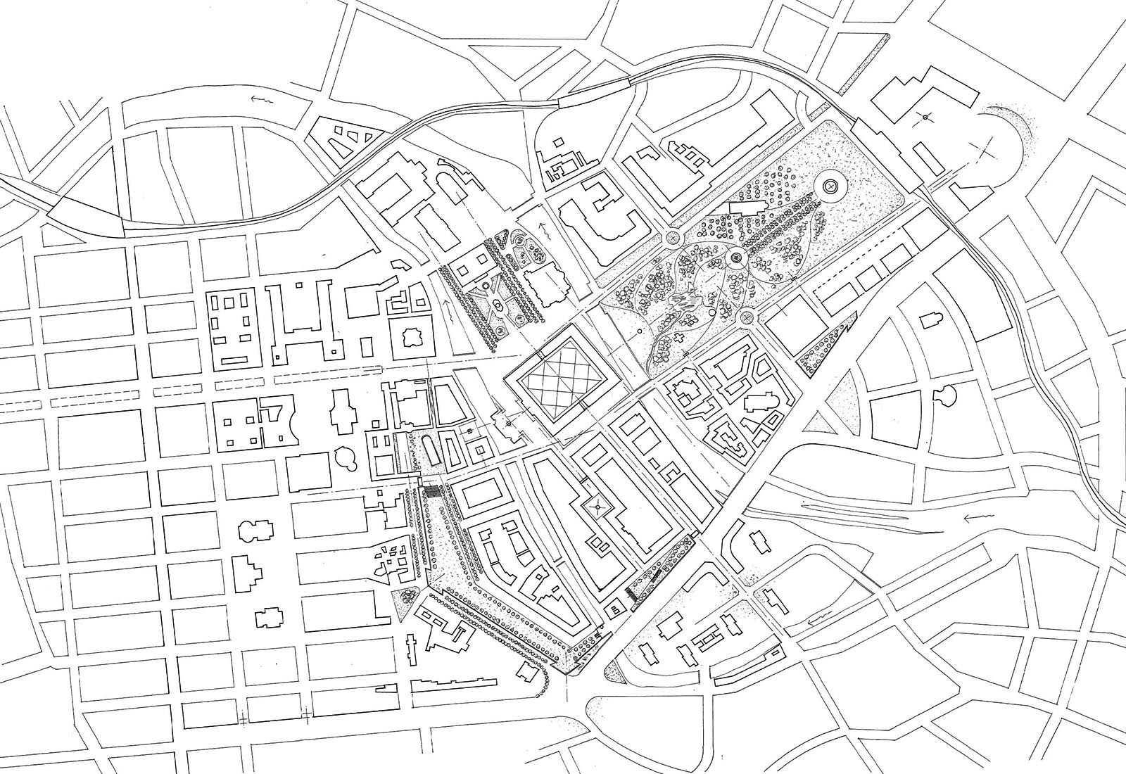 Berlin Spreeinsel project in Berlin - General plan view