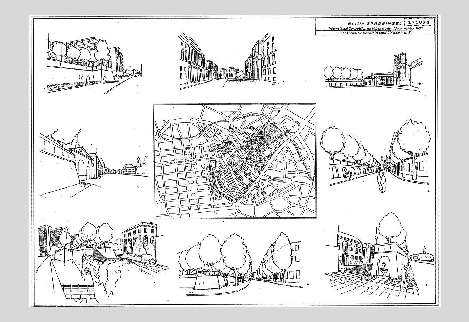 Berlin Spreeinsel project in Berlin - Drawing No. 3 of the contest