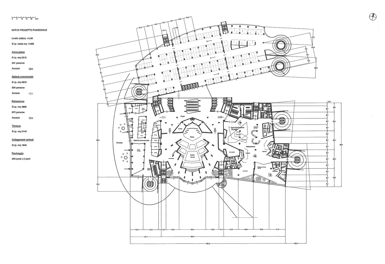 Leisure center in Rho - Second floor plan