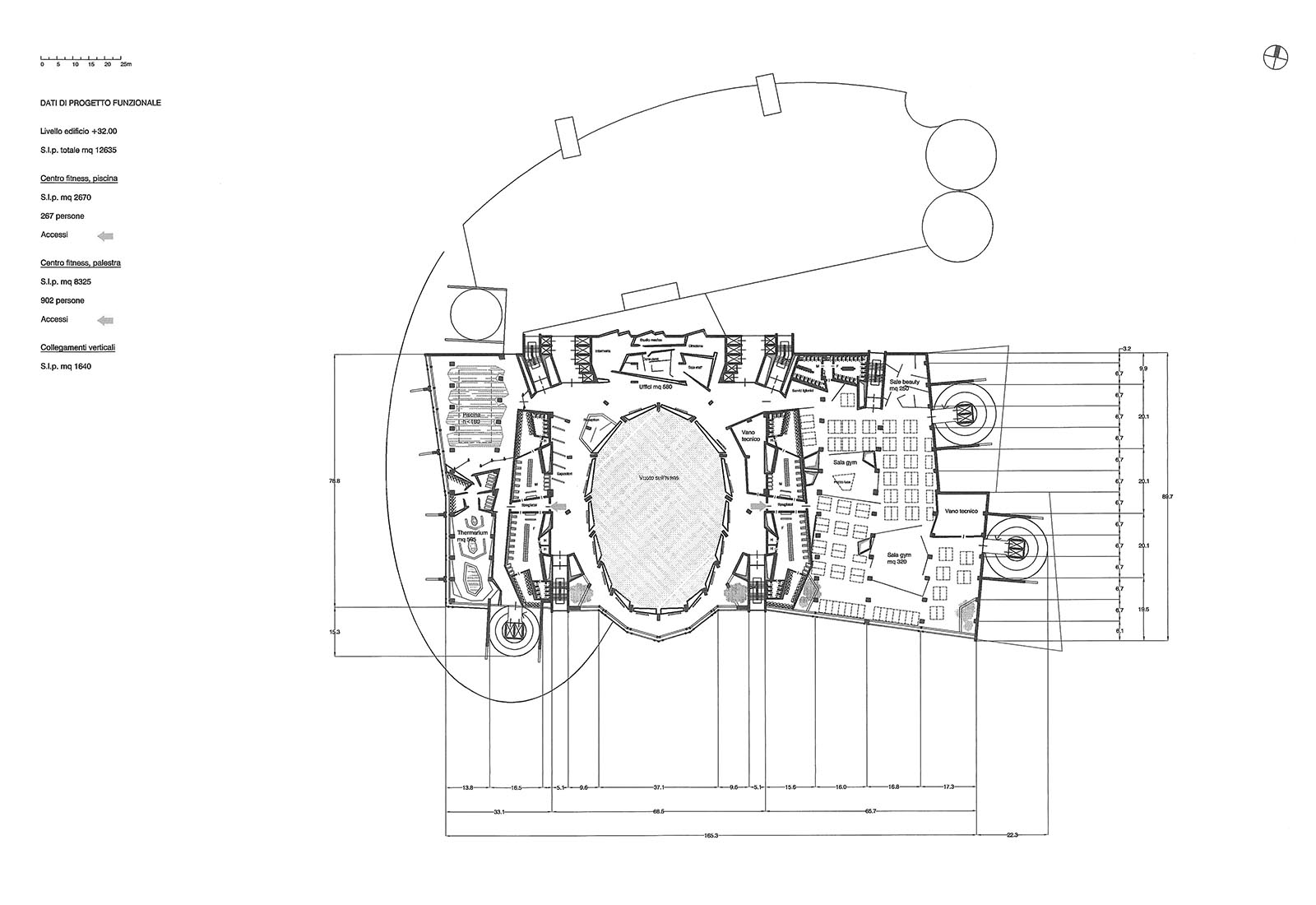 Leisure center in Rho - Roof floor plan