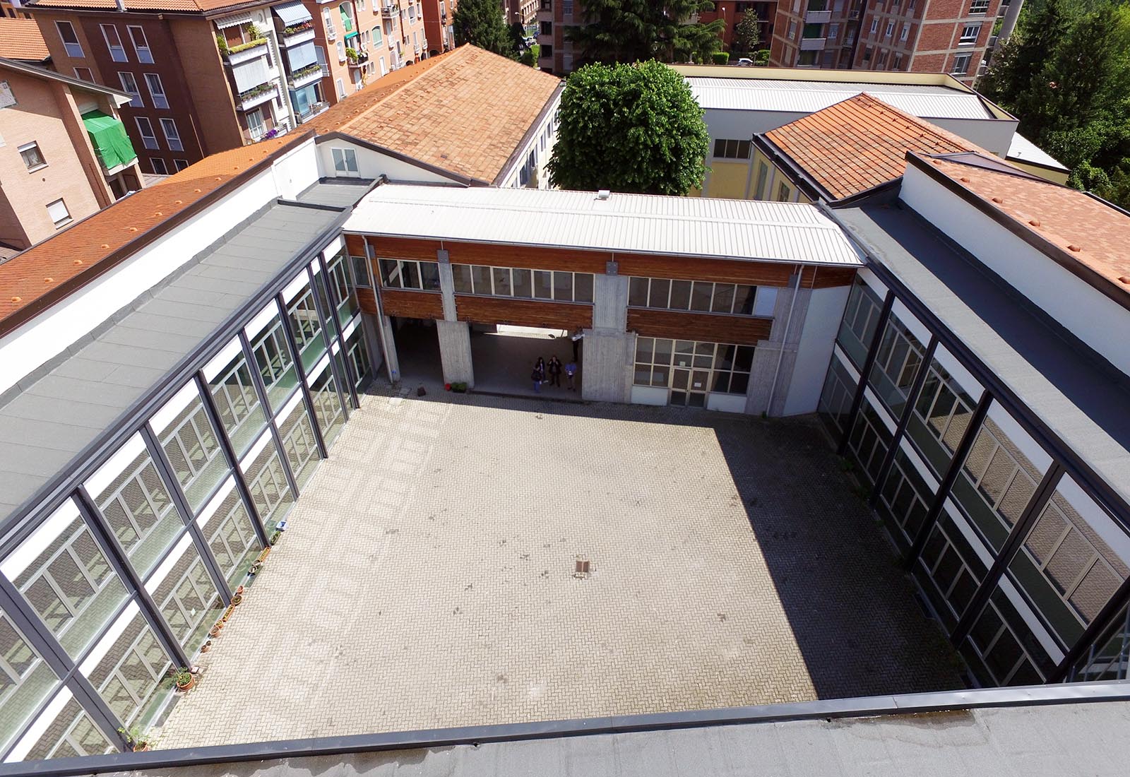 High school renovation in Melegnano - Aerial view