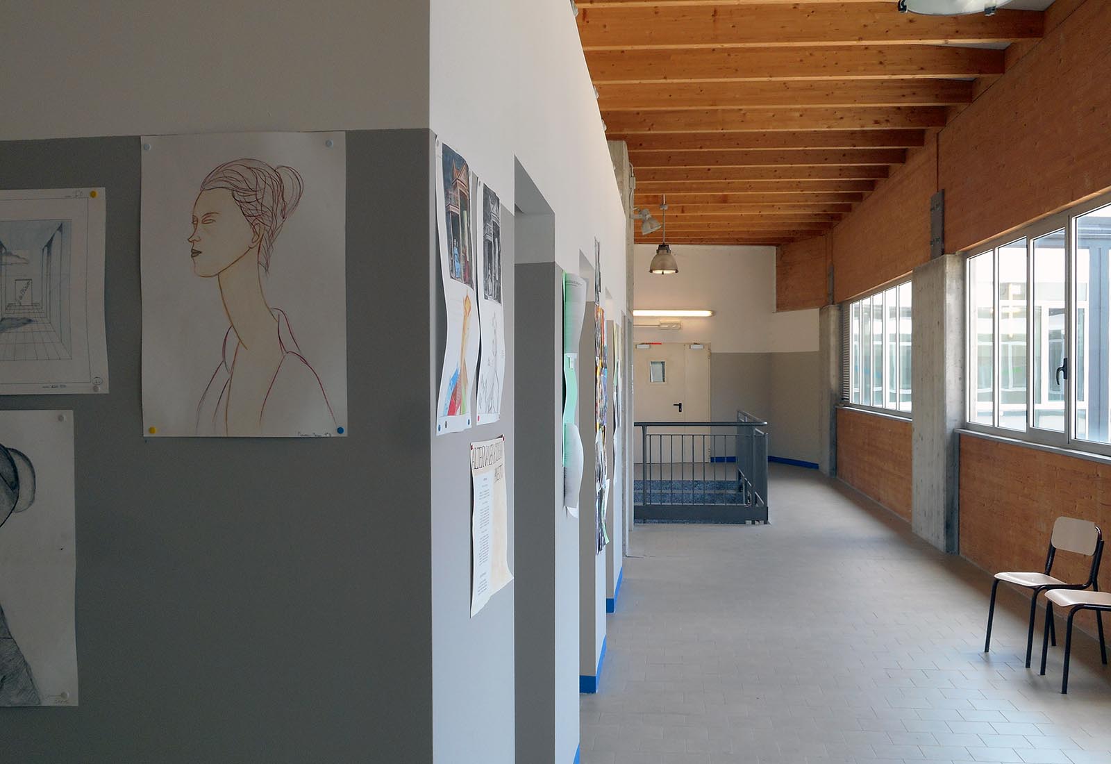 High school renovation in Melegnano - Interior of the new connecting building
