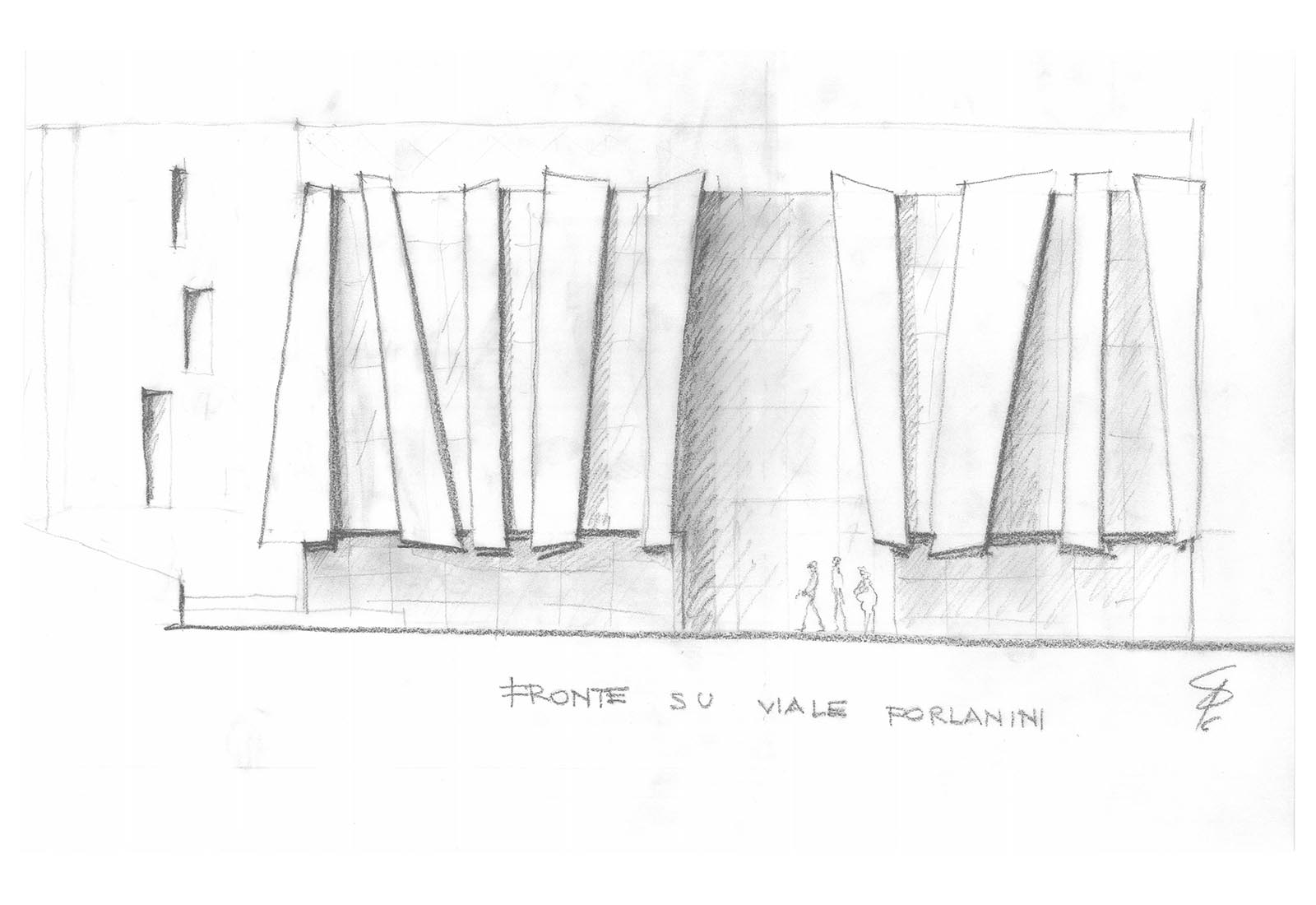 Hospital buildings in Policlinico San Matteo in Pavia - Sketch