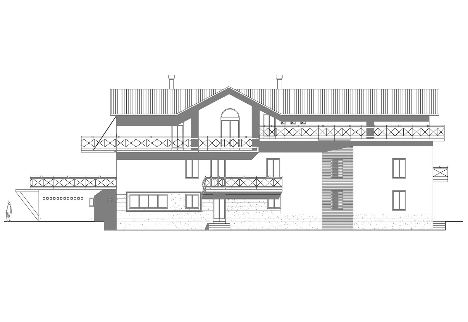 House extension in Giovanni XXIII street in Nerviano - North East elevation