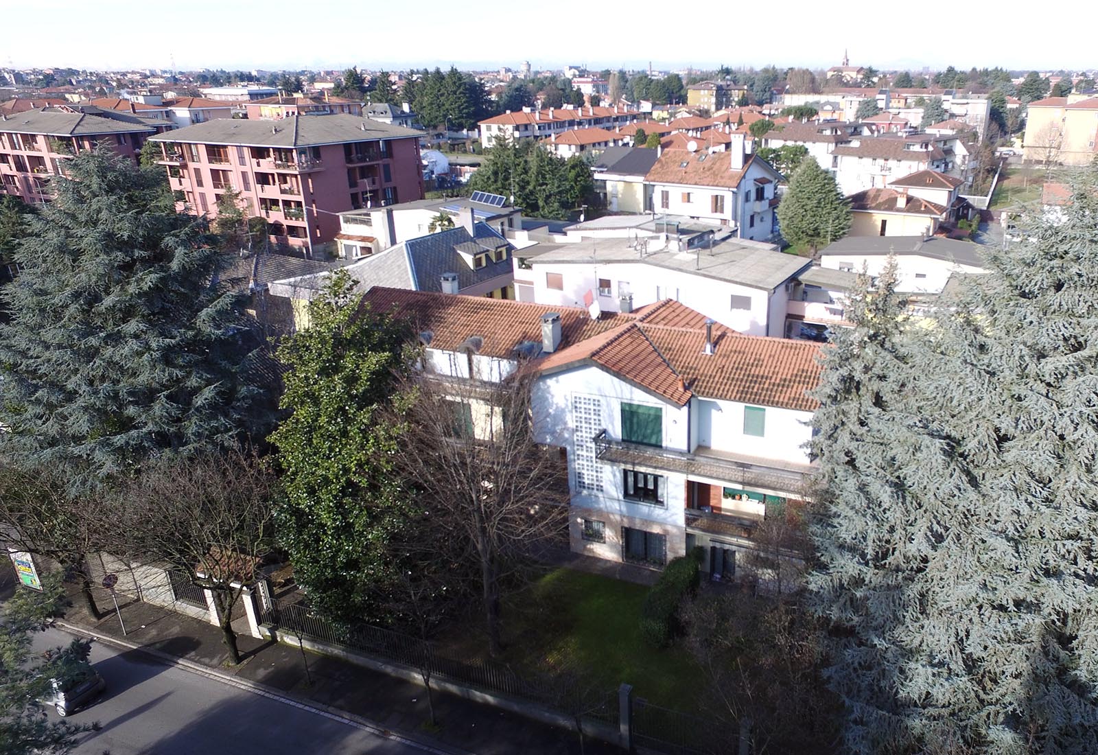 House extension in Giovanni XXIII street in Nerviano - Aerial view