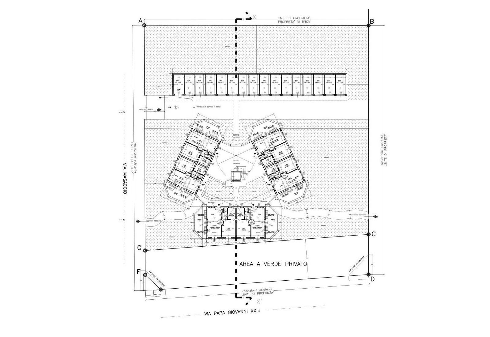 Edifici residenziali a Nerviano in via Giovanni XXIII - Pianta piano terra