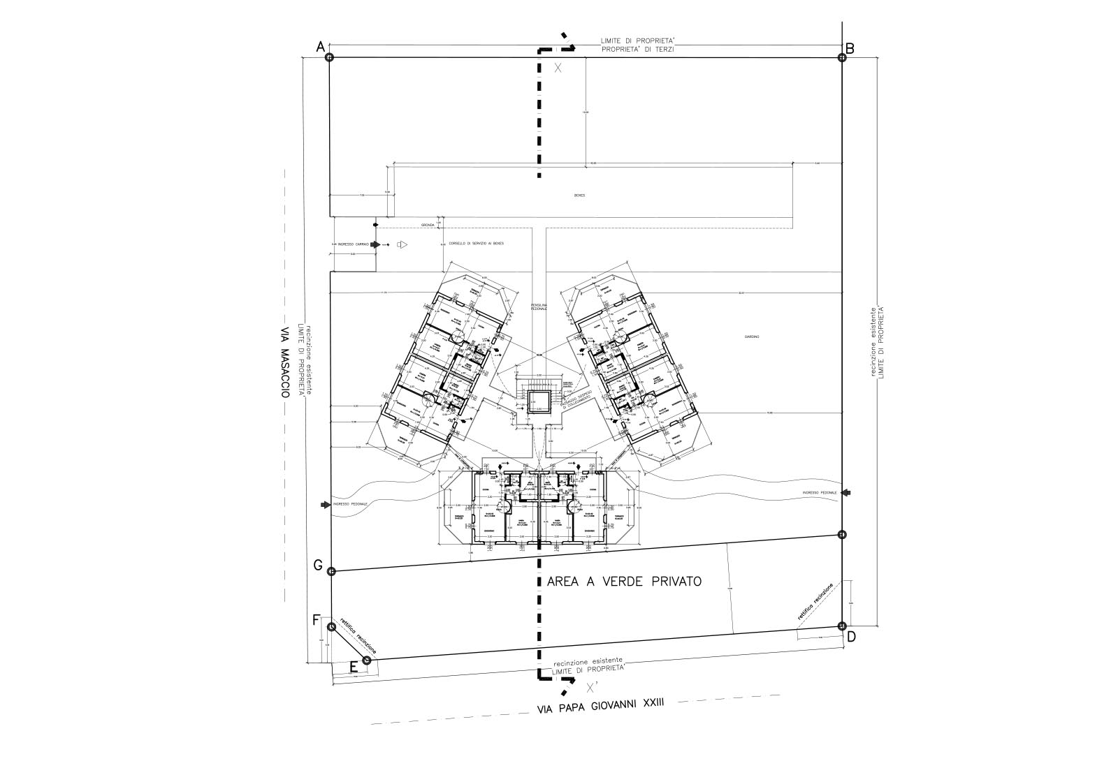 Edifici residenziali a Nerviano in via Giovanni XXIII - Pianta piano primo