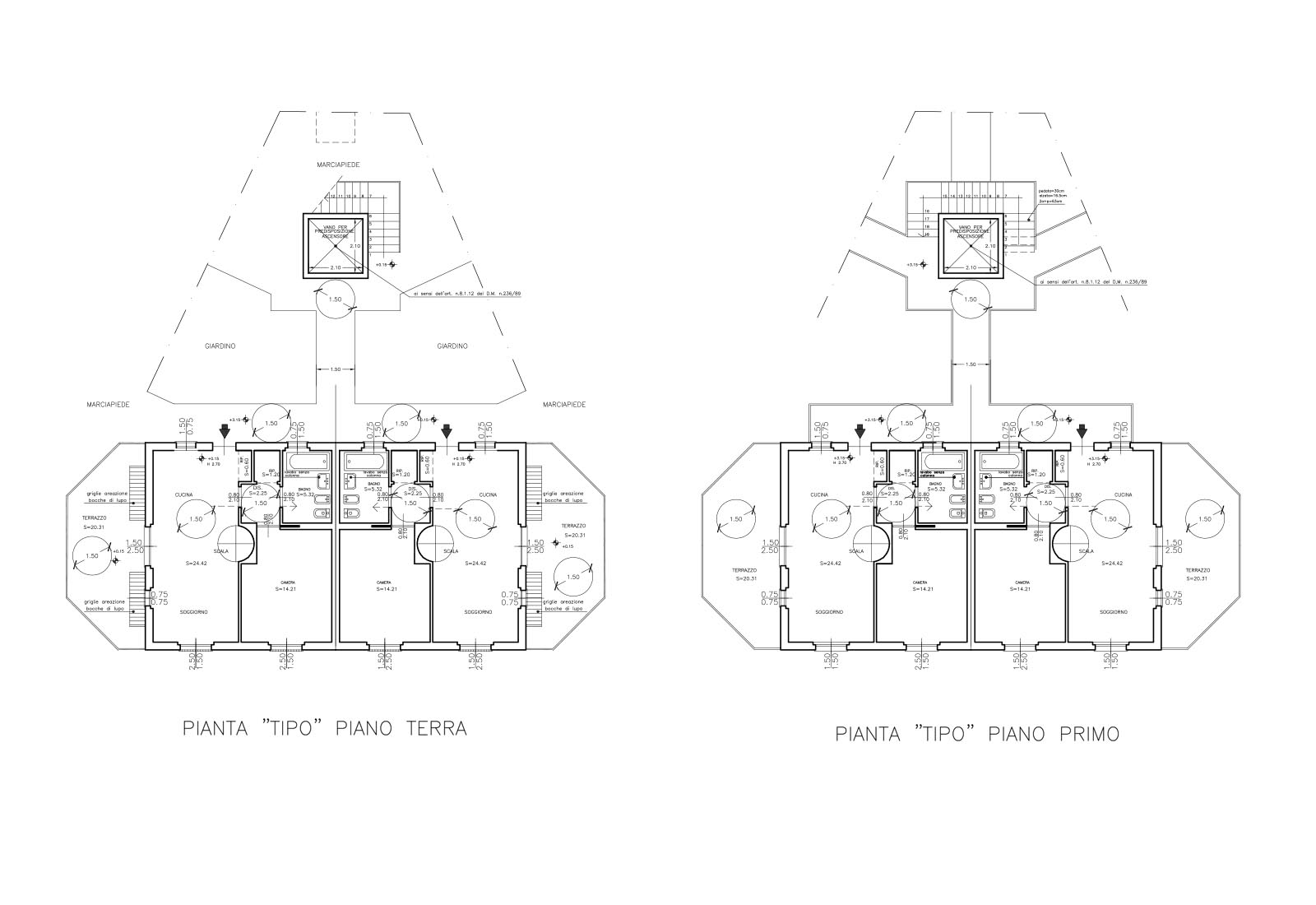 Residential building in Nerviano - Typological plans