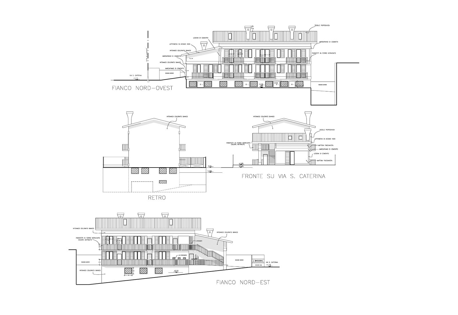 Edificio residenziale a San Vittore Olona - Prospetti