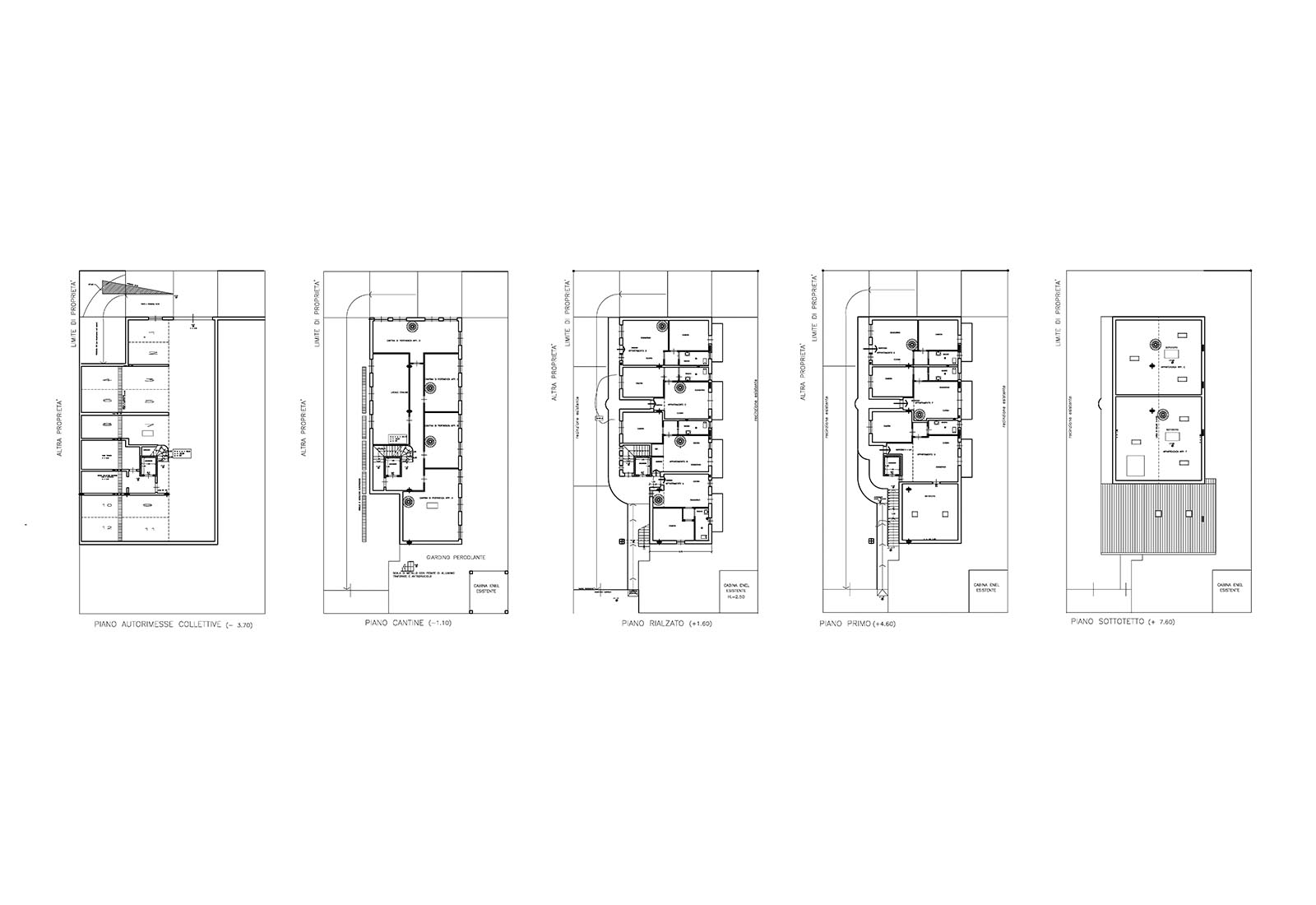Residential building in San Vittore Olona - Plans
