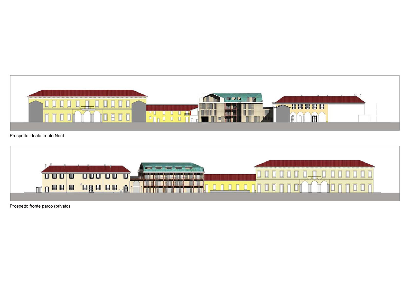 Residential building in Visconti square in Rho - Project elevations