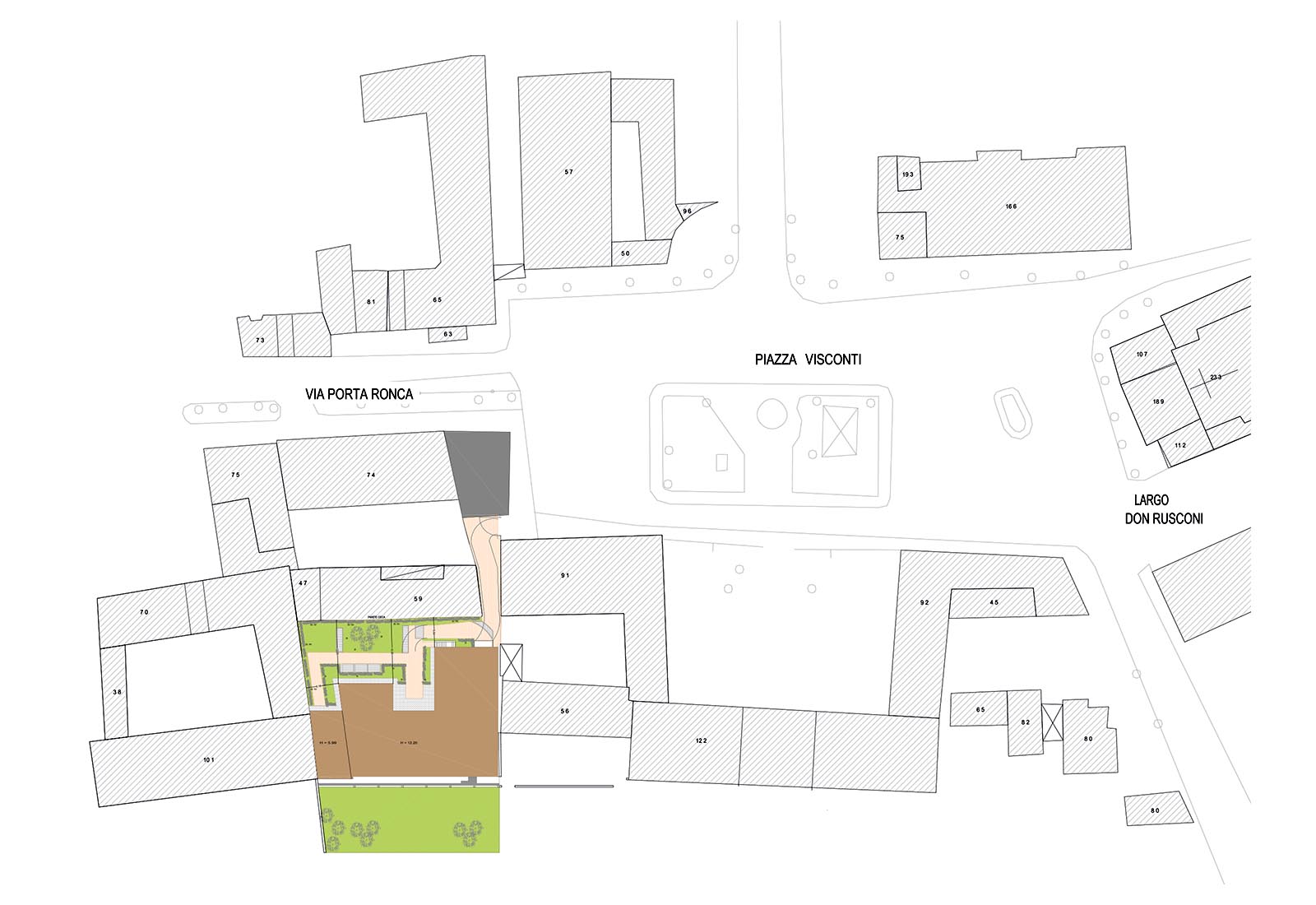 Residential building in Visconti square in Rho - General plan