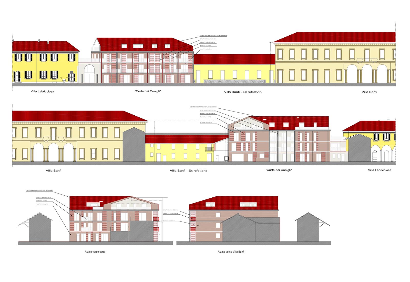 Residential building in Visconti square in Rho - Elevations