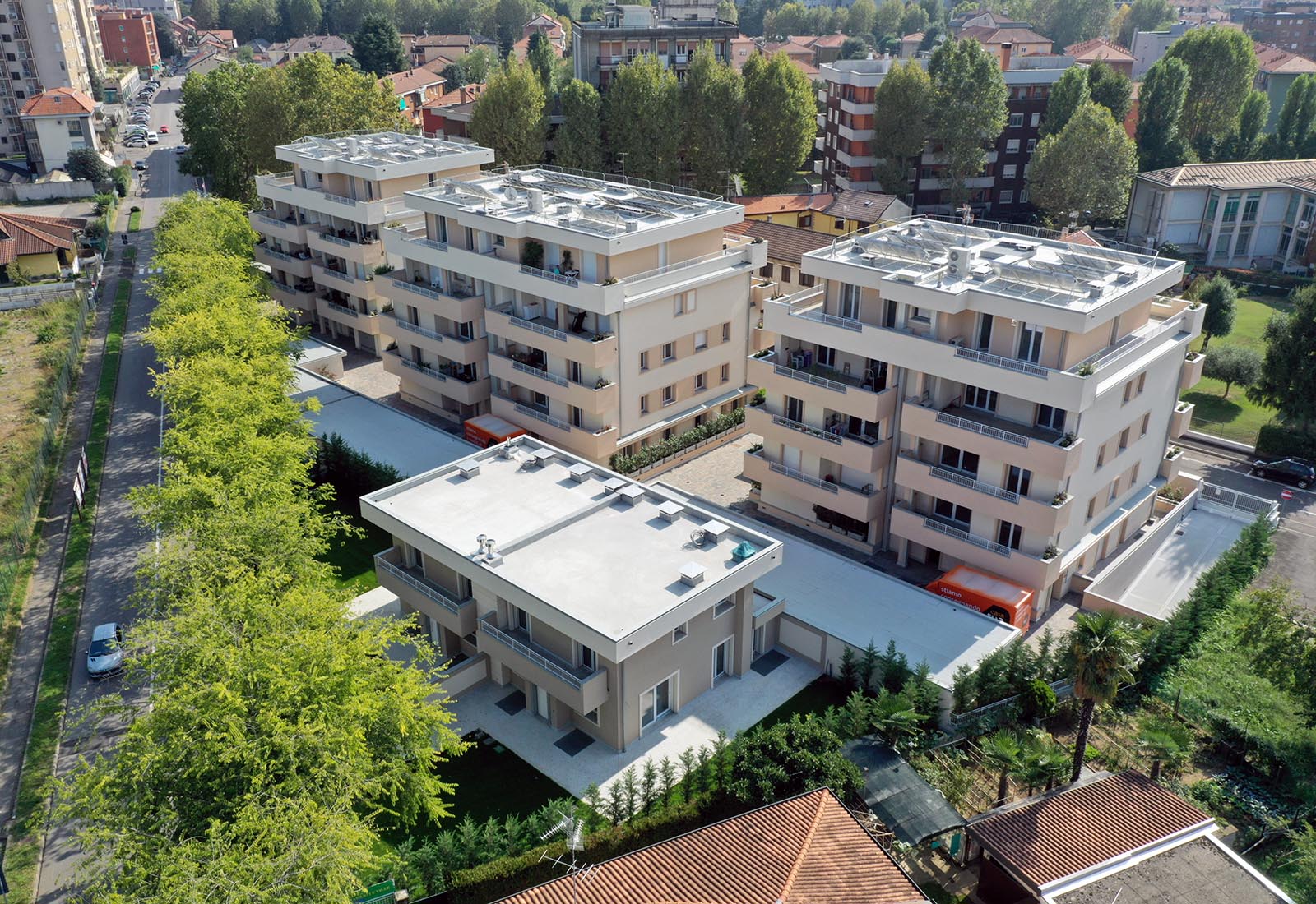 Residential buildings in Biringhello street in Rho - View