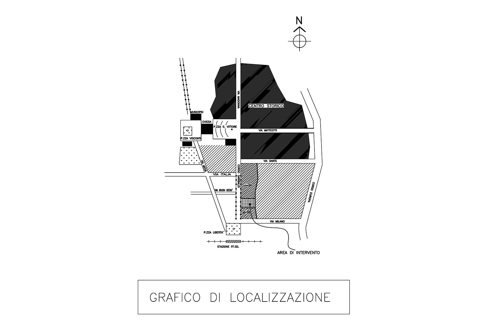 Edificio a corte a Rho in via Garibaldi - Grafico di localizzazione