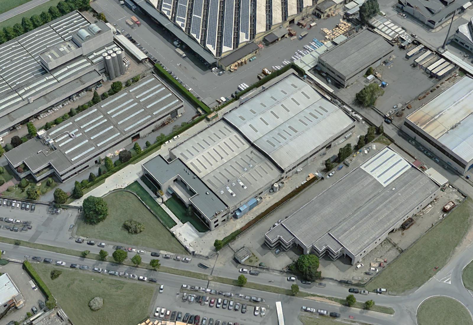 Edificio produttivo in via Bergamina a Nerviano - Vista aerea