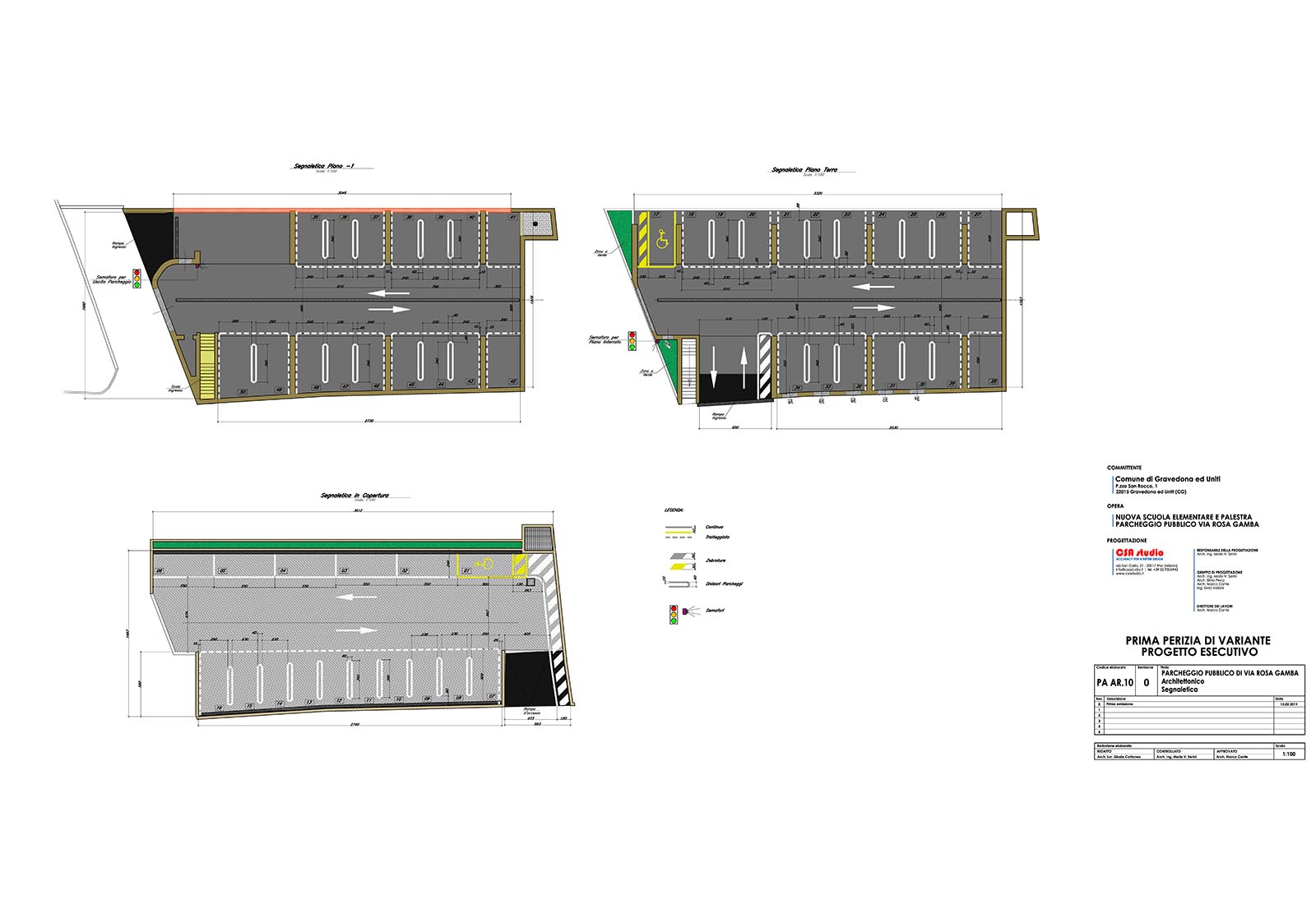 Public underground garage in Gravedona - Plans