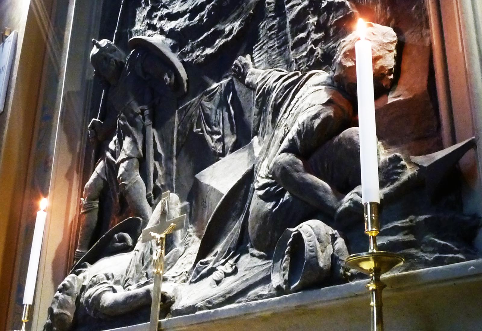 Cemetery priests chapel in Rho - Detail of the bas-relief