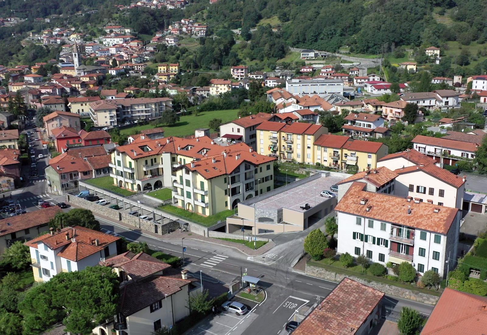 Public underground garage in Gravedona - Aerial view