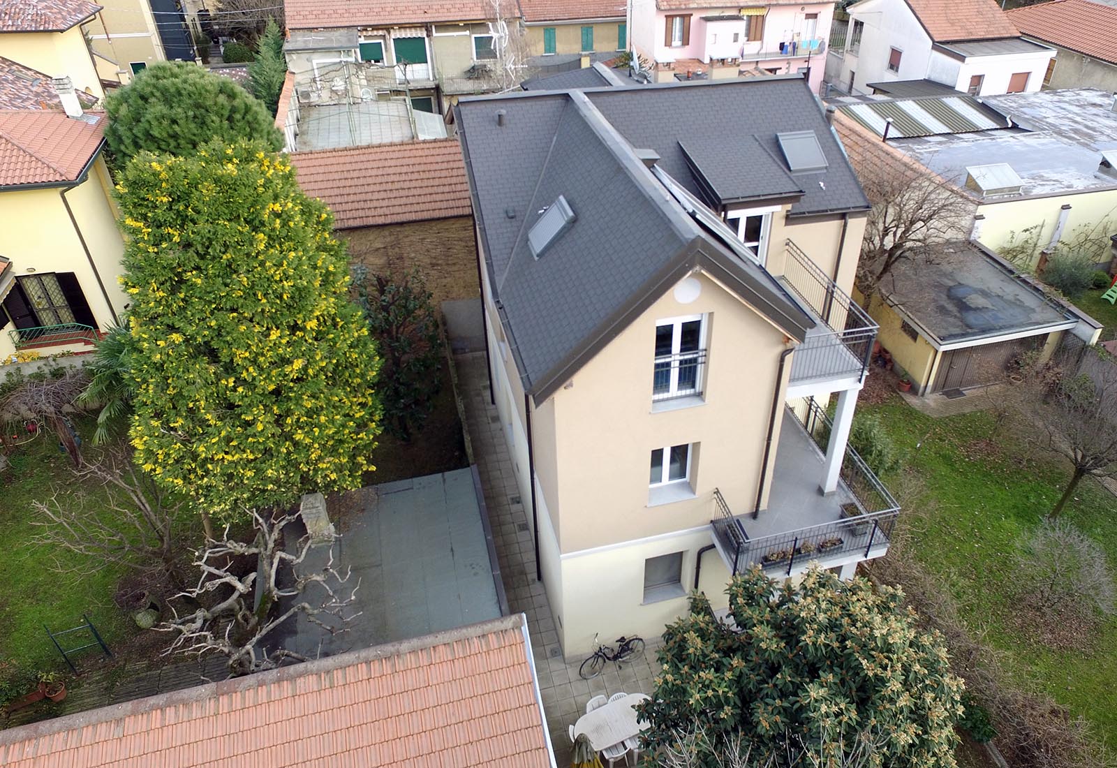 House in dei Mille street in Rho - Aerial view