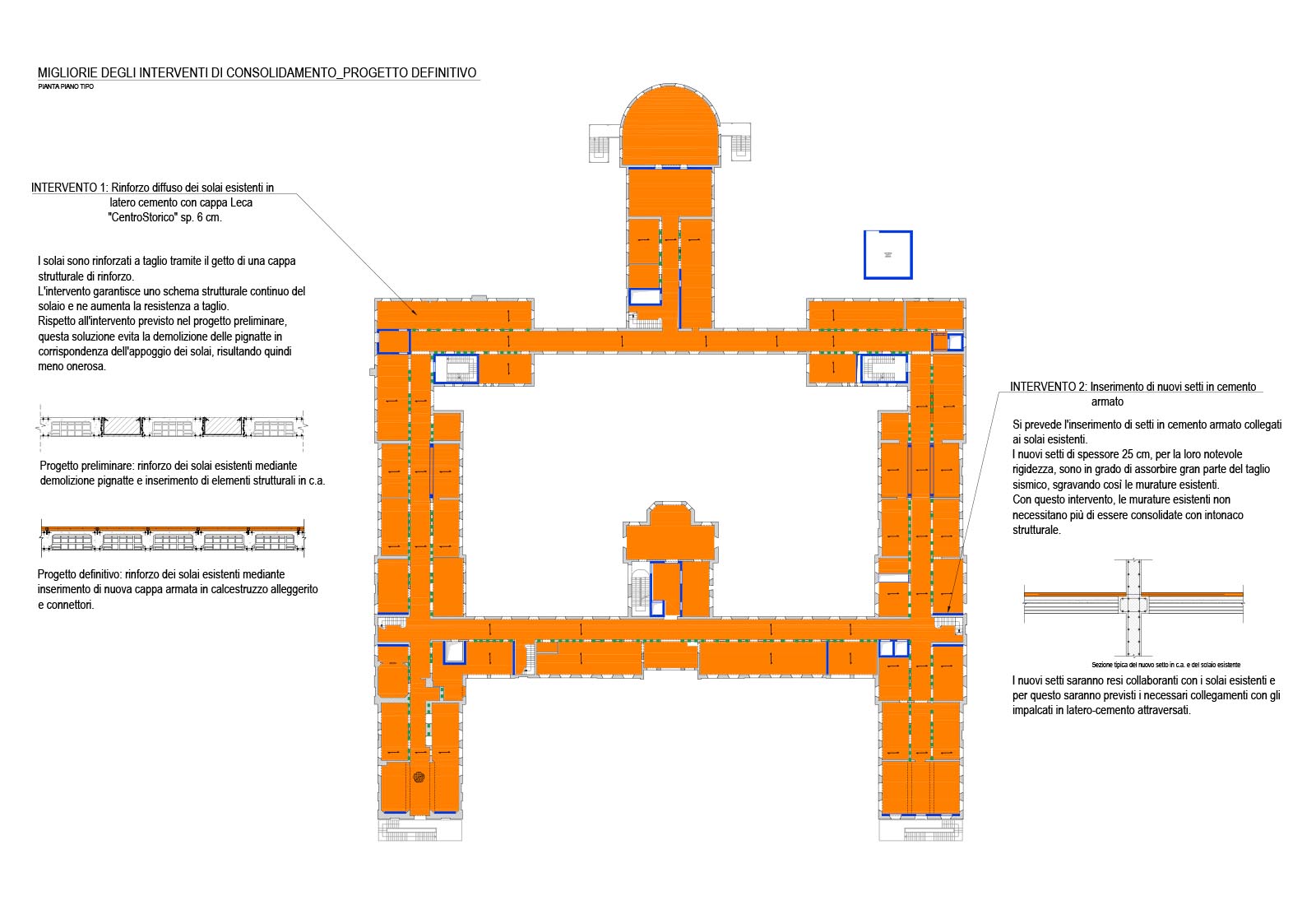 Hospital buildings in Policlinico San Matteo in Pavia - Pavilion 7 - Improvements