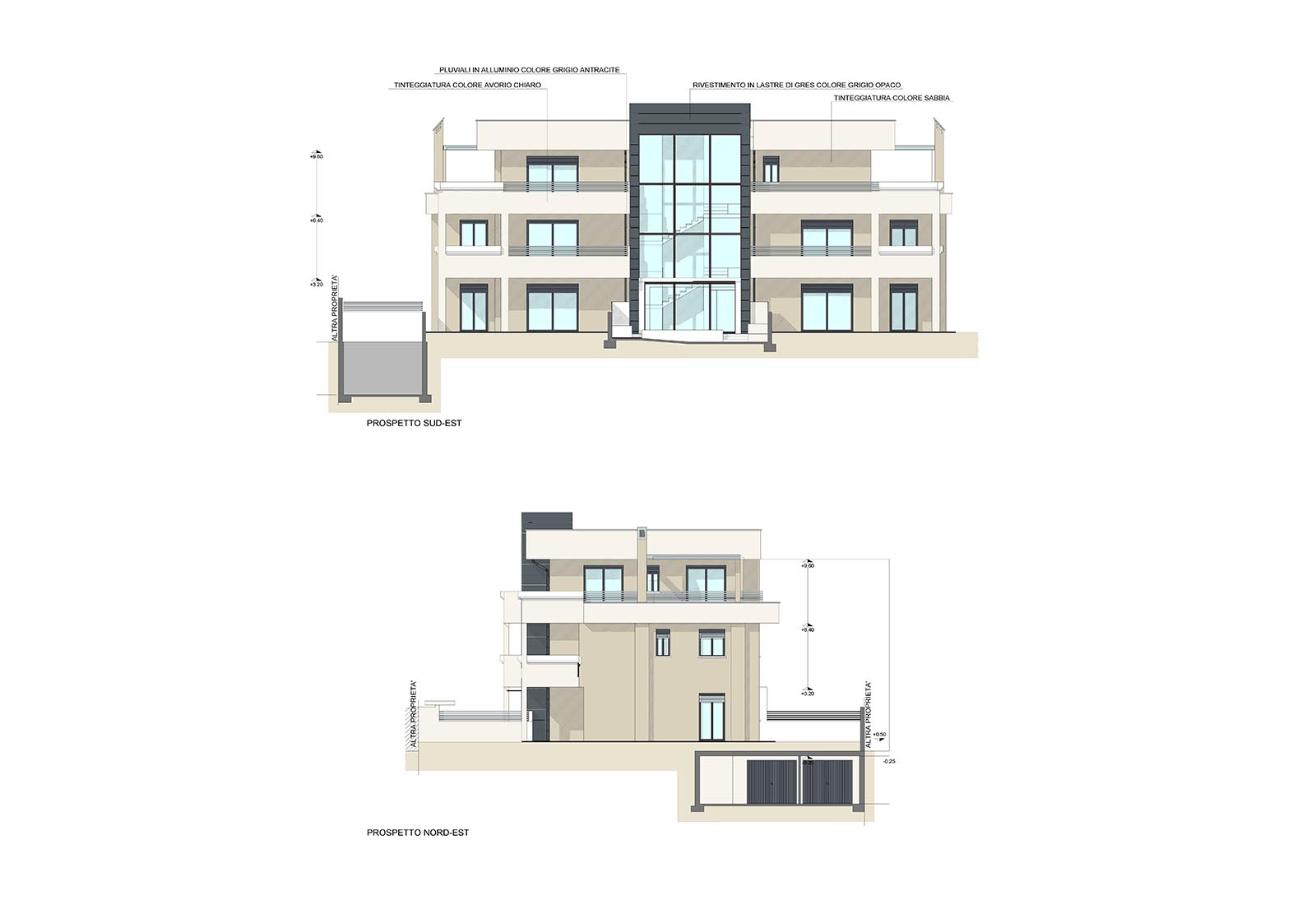 Residential building in Legnano street in Pregnana Milanese - Elevations