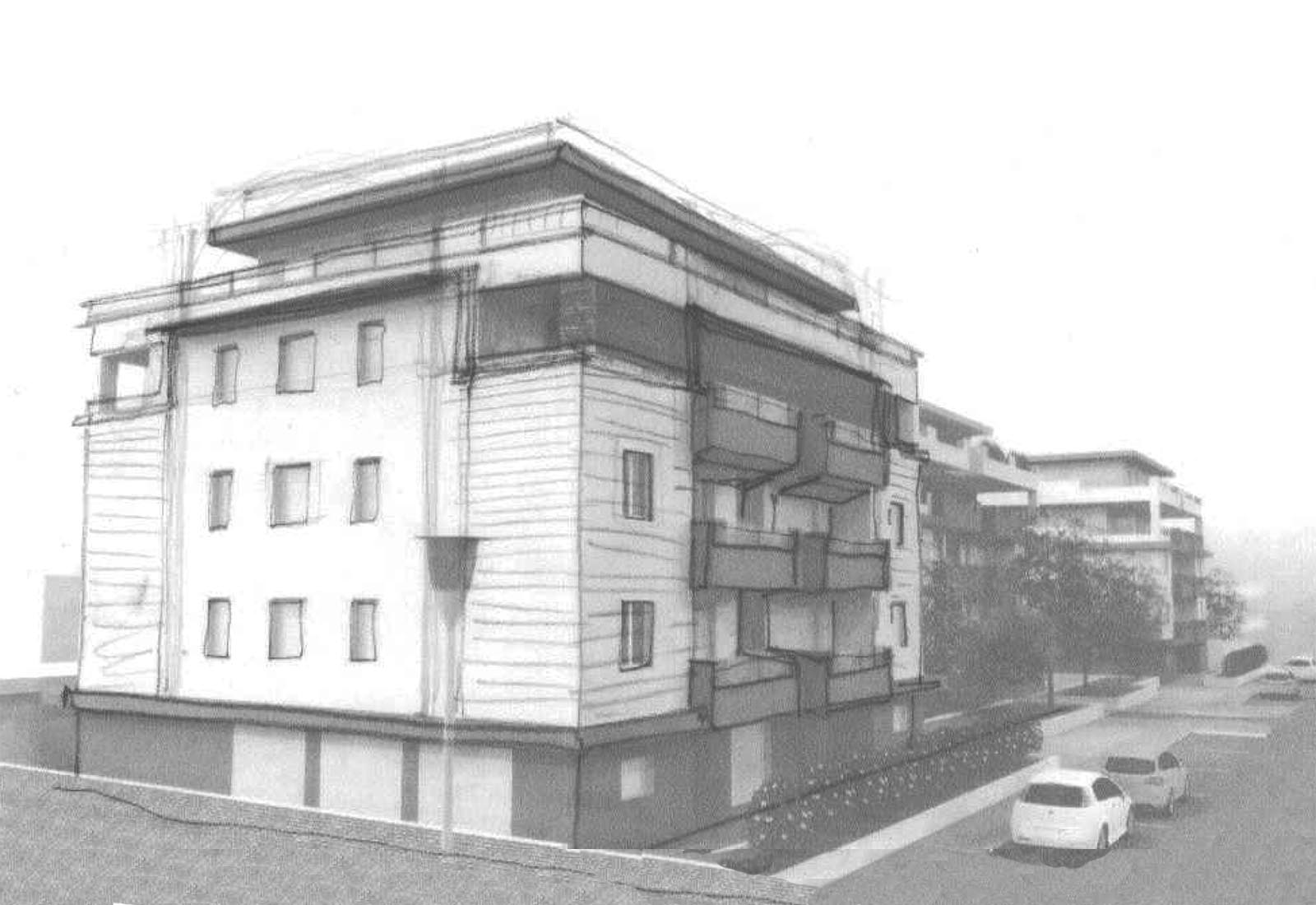 Residential buildings in Biringhello street in Rho - Sketch