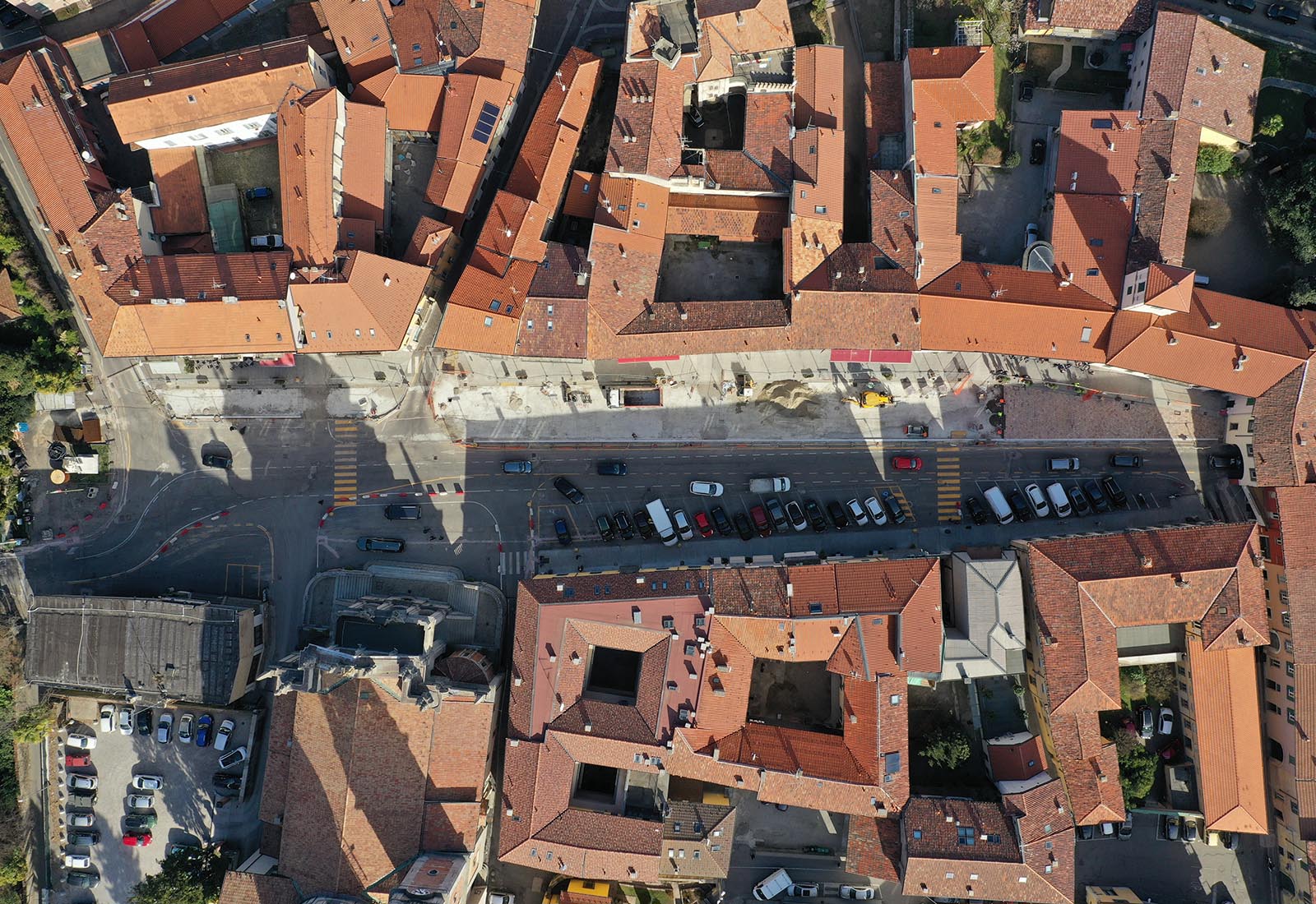 Piazza Libertà in Appiano Gentile - Aerial view