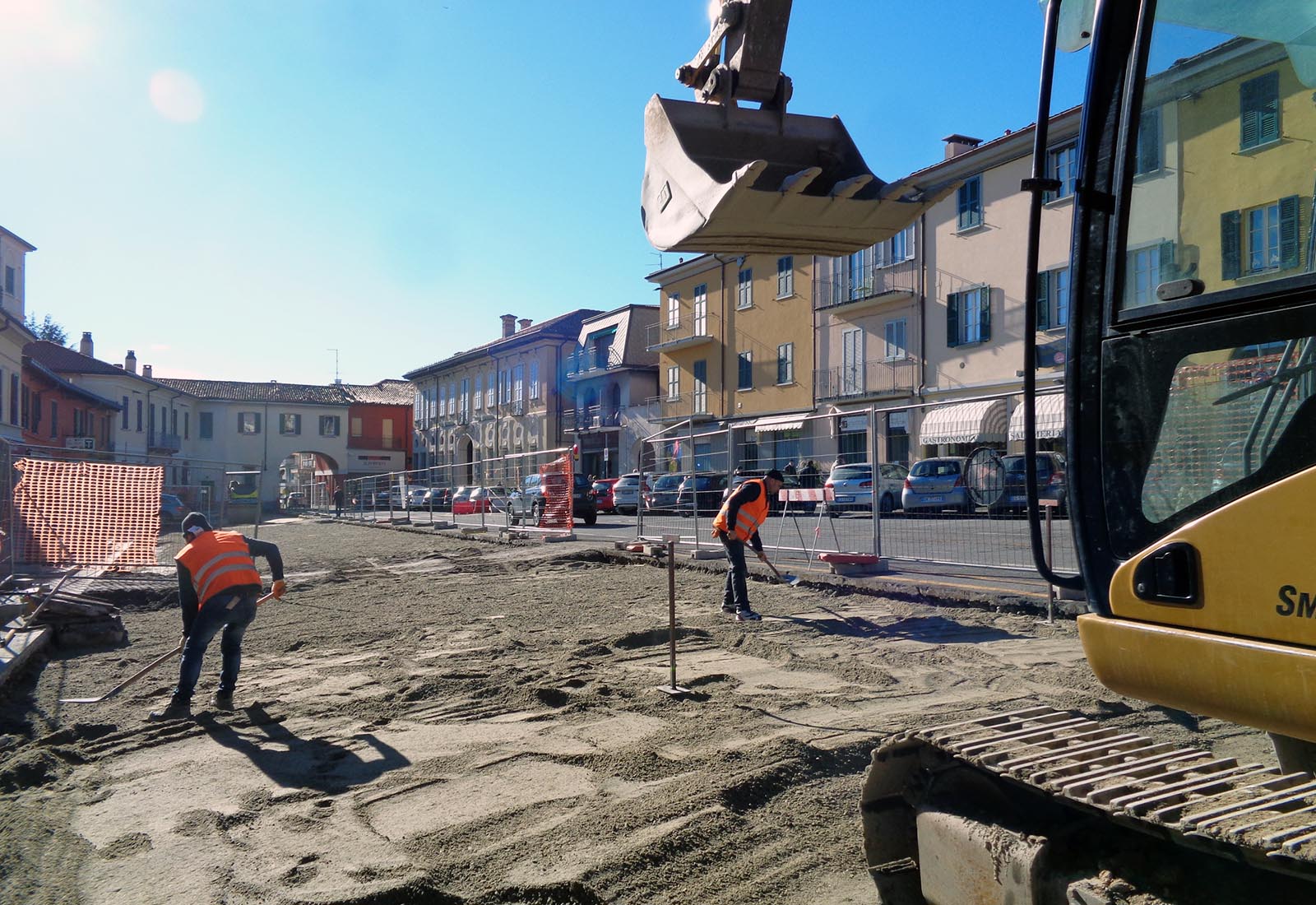 Piazza Libertà ad Appiano Gentile - Il cantiere