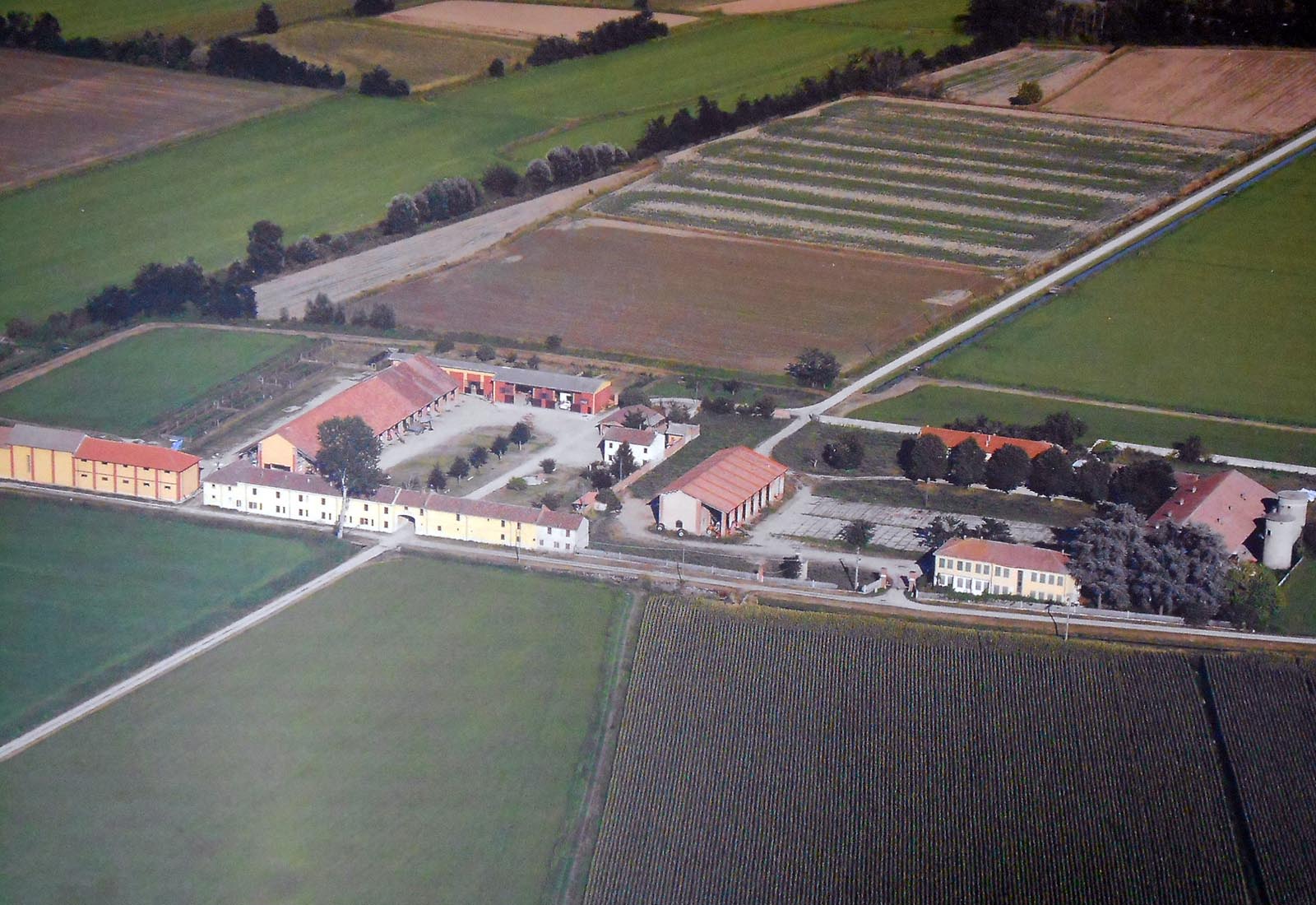 Azienda agricola a Pieve del Cairo - Vista aerea