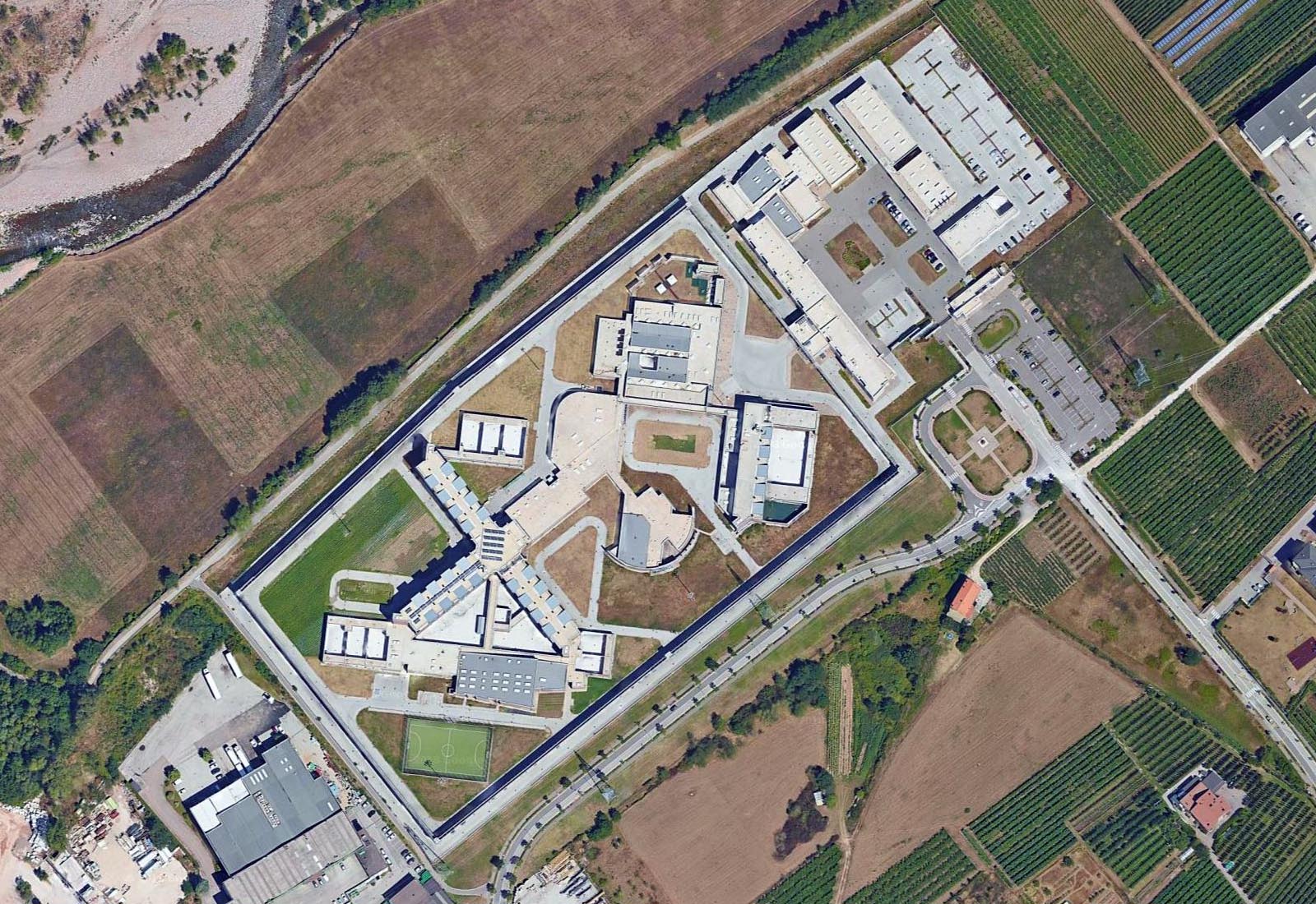 Prison building of Trento - Zenithal aerial view