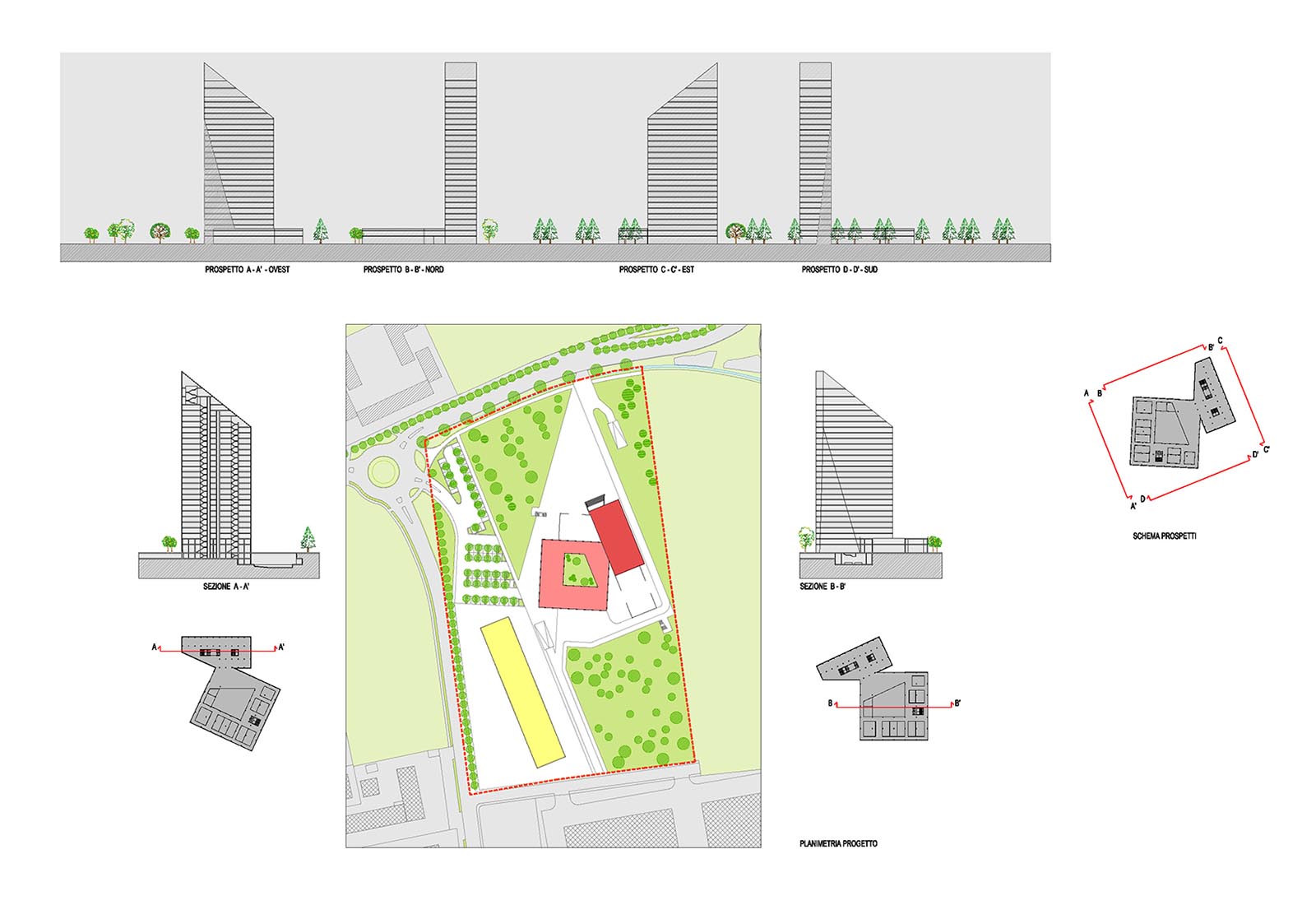 MTM property development in Rho - Plan and elevations