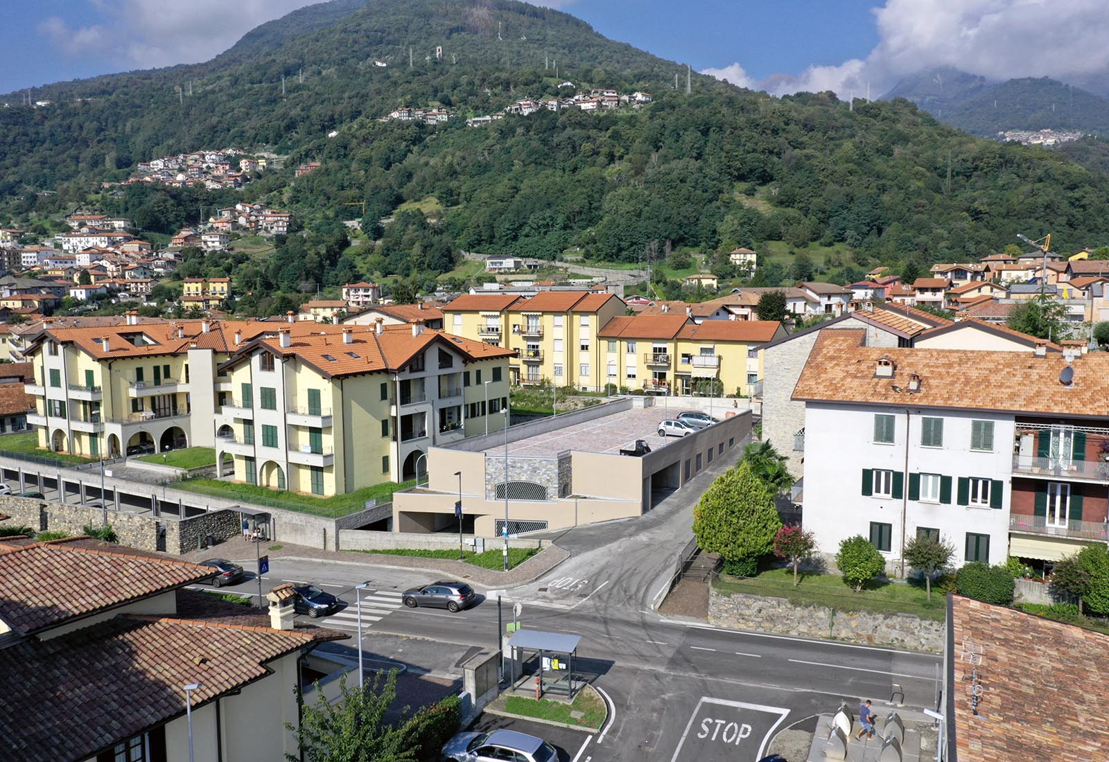 Public underground garage in Gravedona - Aerial view