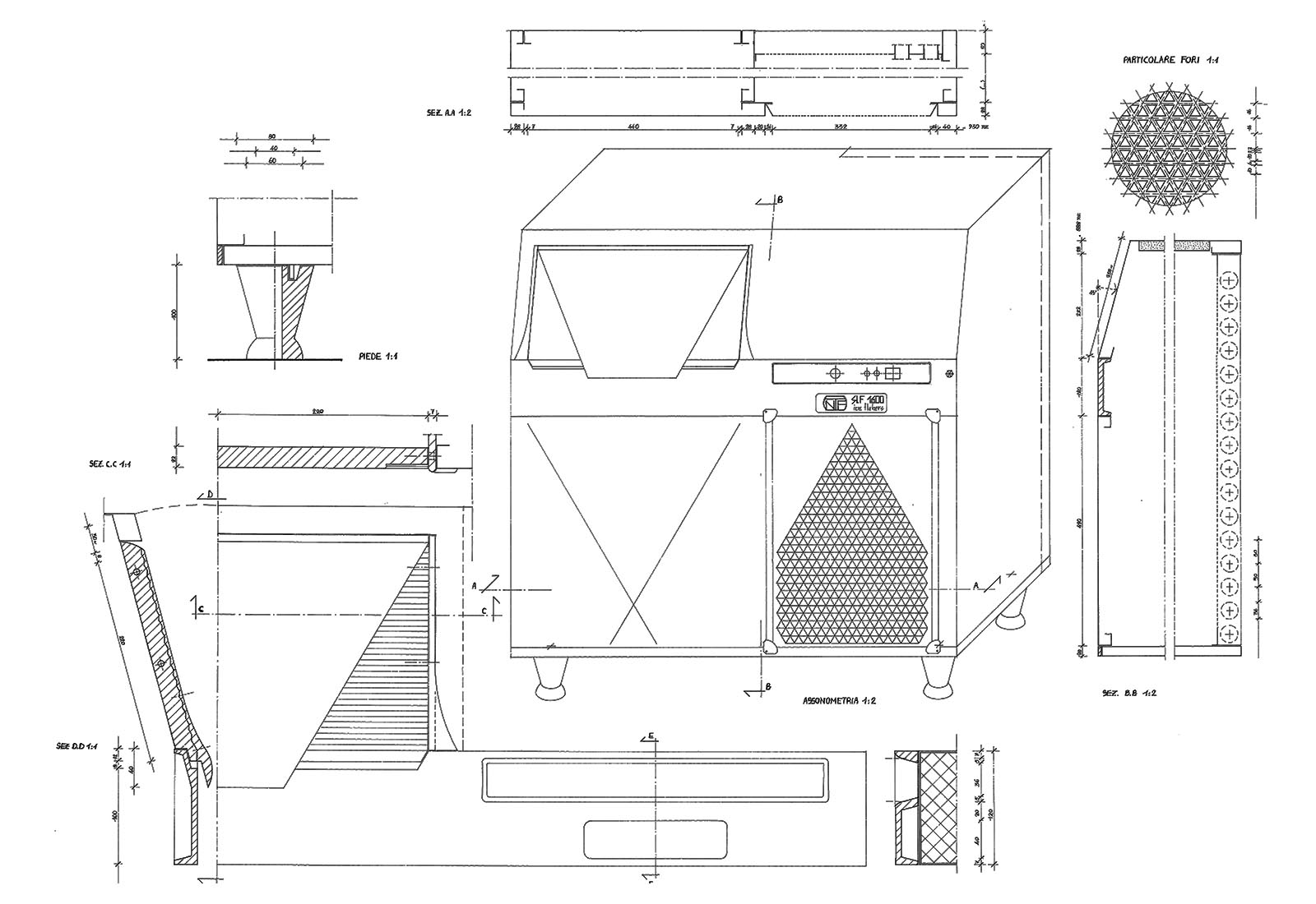 Macchine produttori di ghiaccio NTF - Disegno