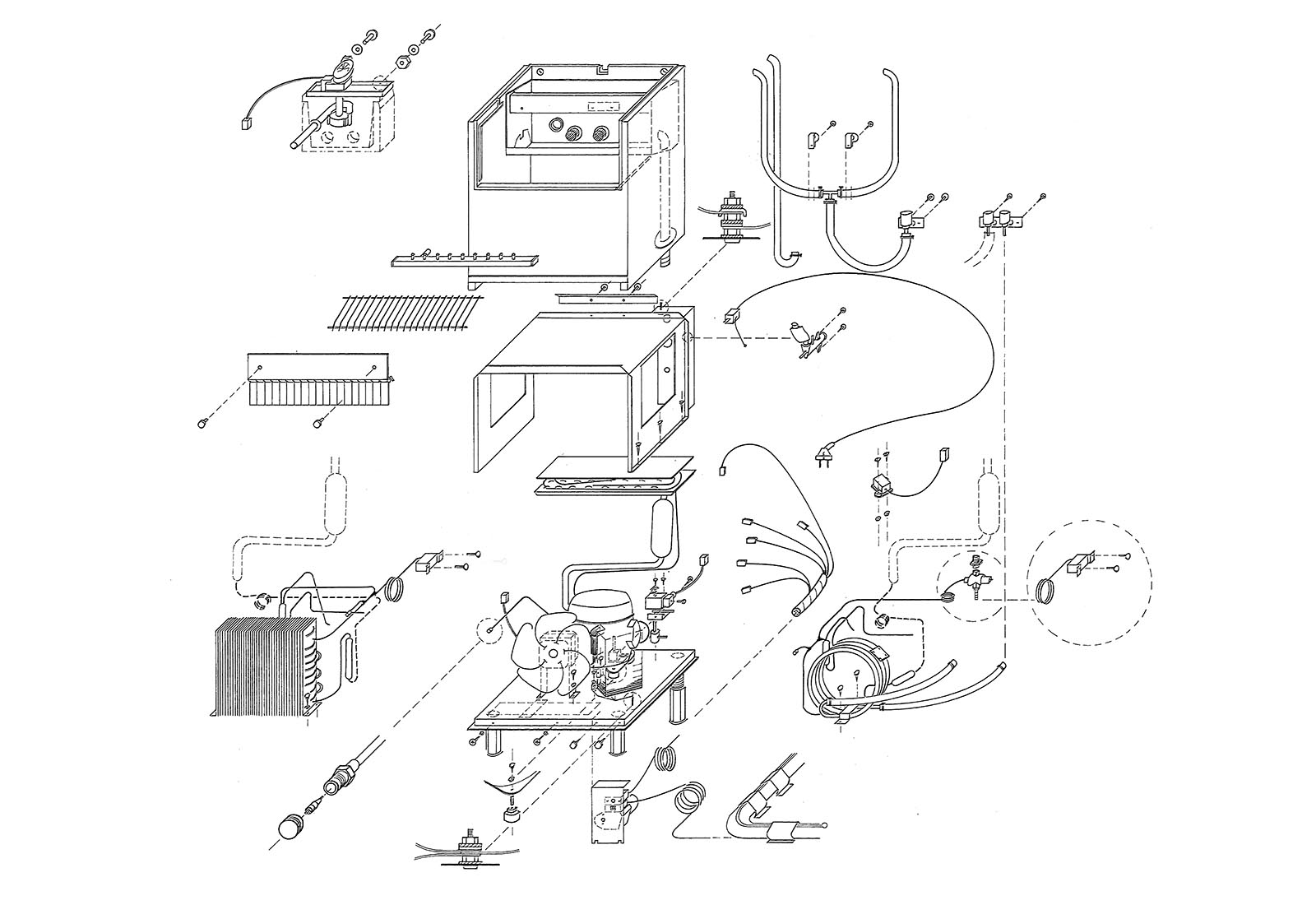 Ice makers by NTF (for cubes and flakers) - Axonometric exploded view